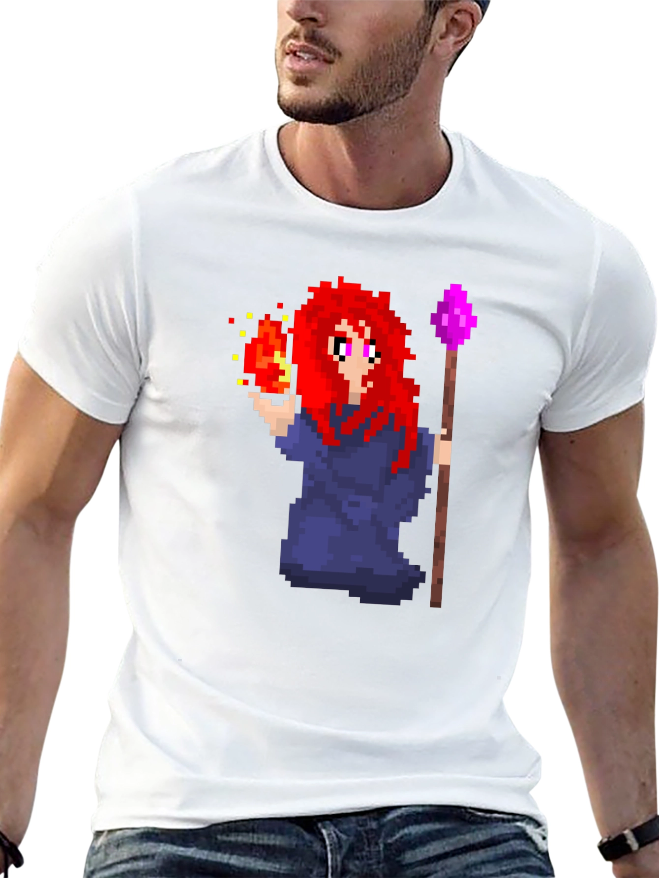 Pixel Art Mage T-Shirt - Unique Graphic Tee
