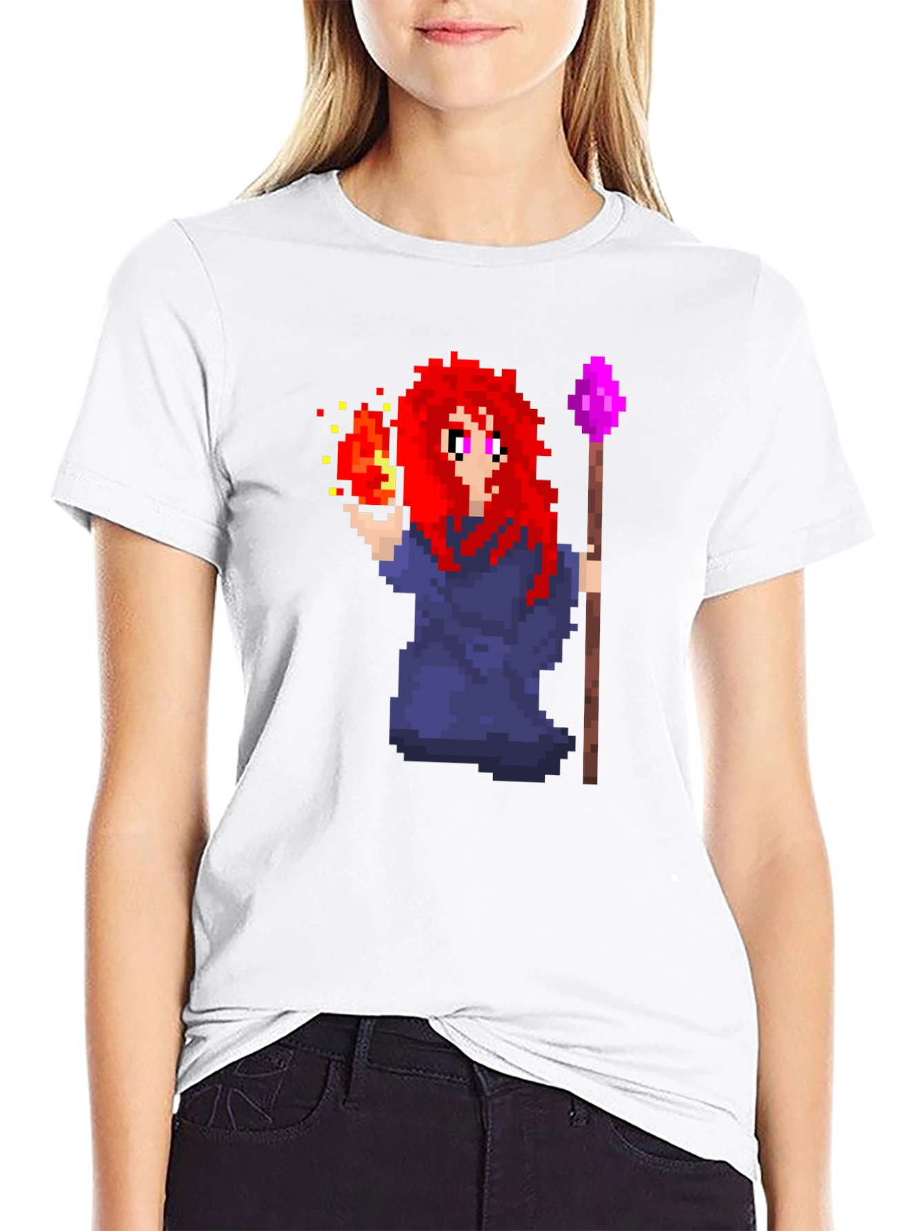 Pixel Art Mage T-Shirt - Unique Graphic Tee