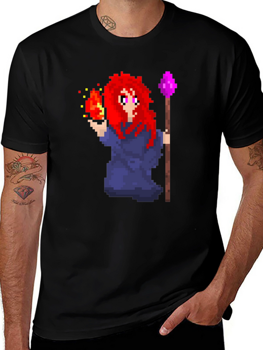 Pixel Art Mage T-Shirt - Unique Graphic Tee