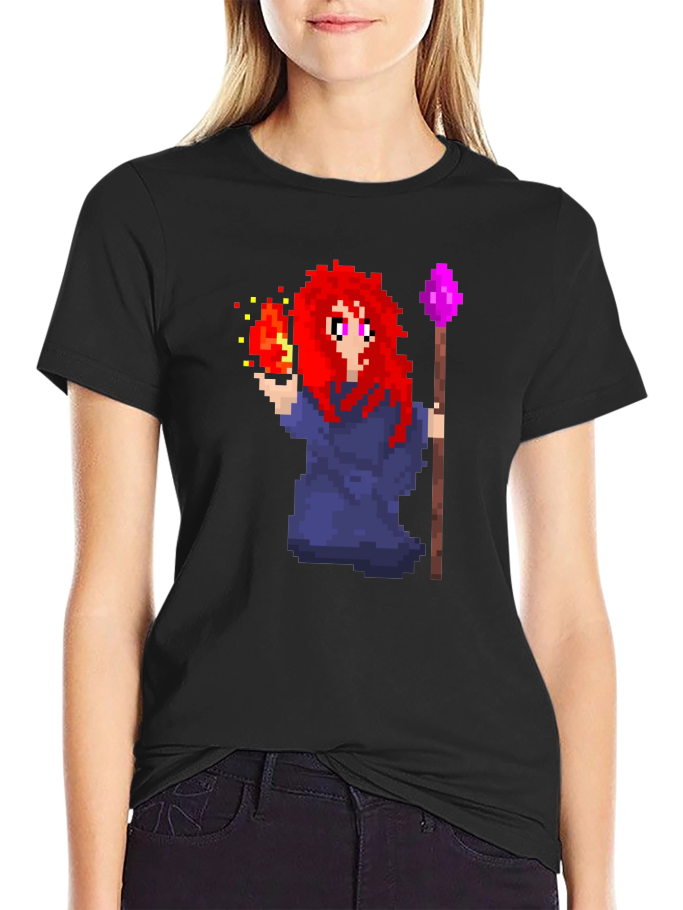 Pixel Art Mage T-Shirt - Unique Graphic Tee