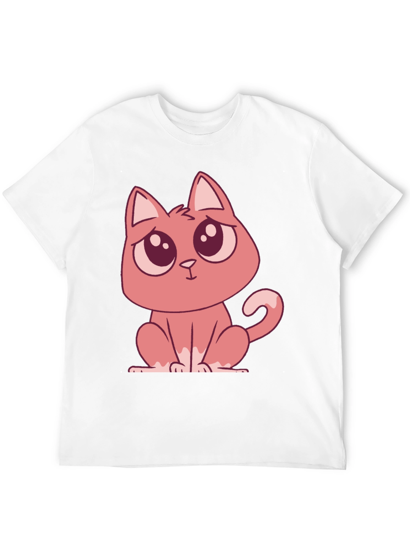 Cute Cartoon Cat Graphic Tee - Black T-Shirt