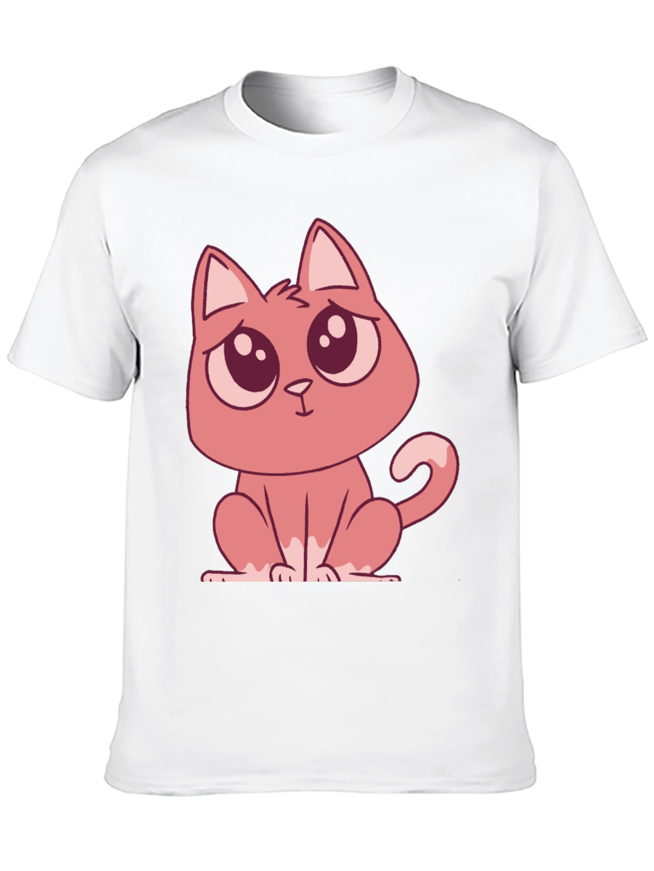 Cute Cartoon Cat Graphic Tee - Black T-Shirt