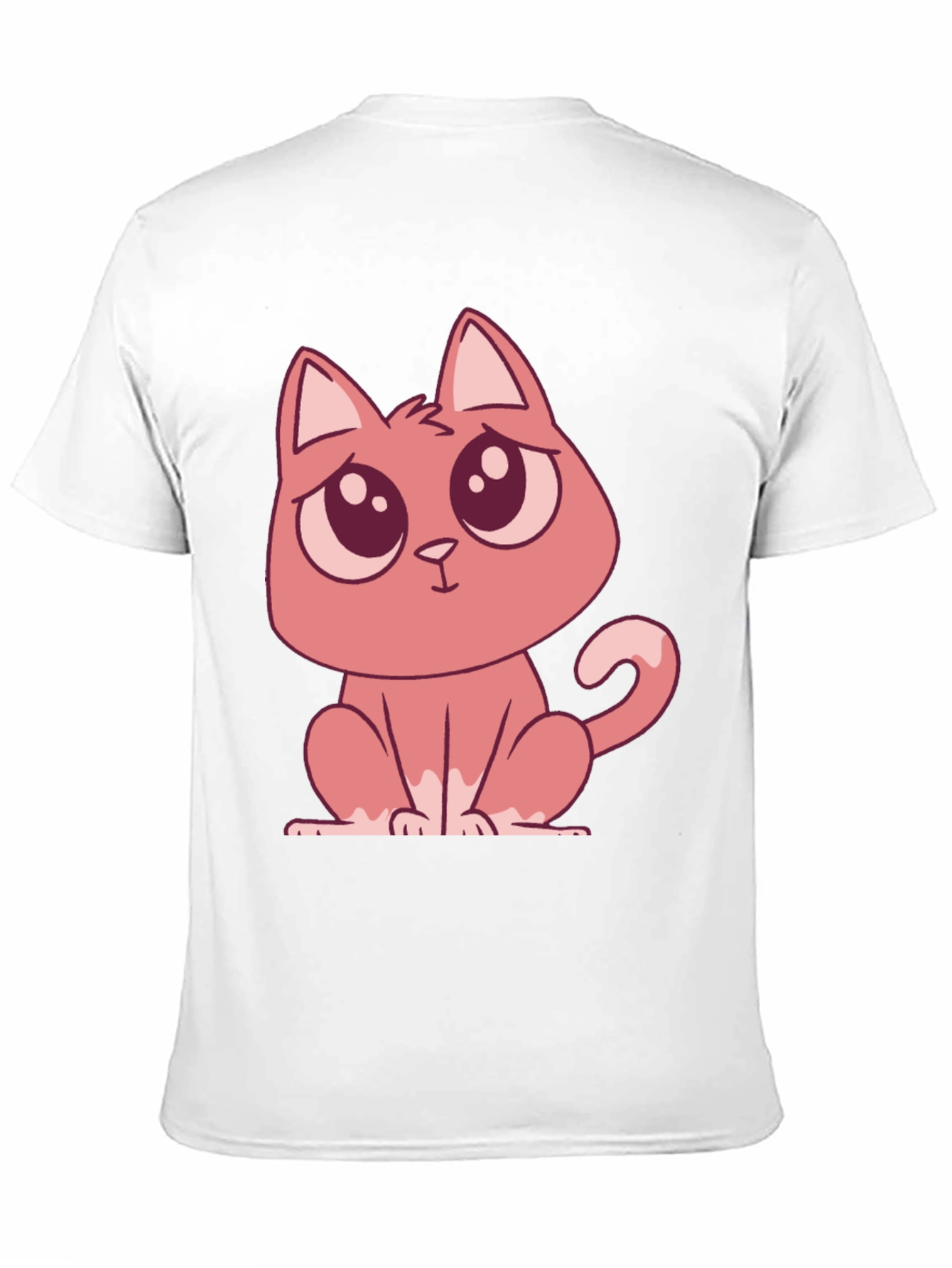 Cute Cartoon Cat Graphic Tee - Black T-Shirt