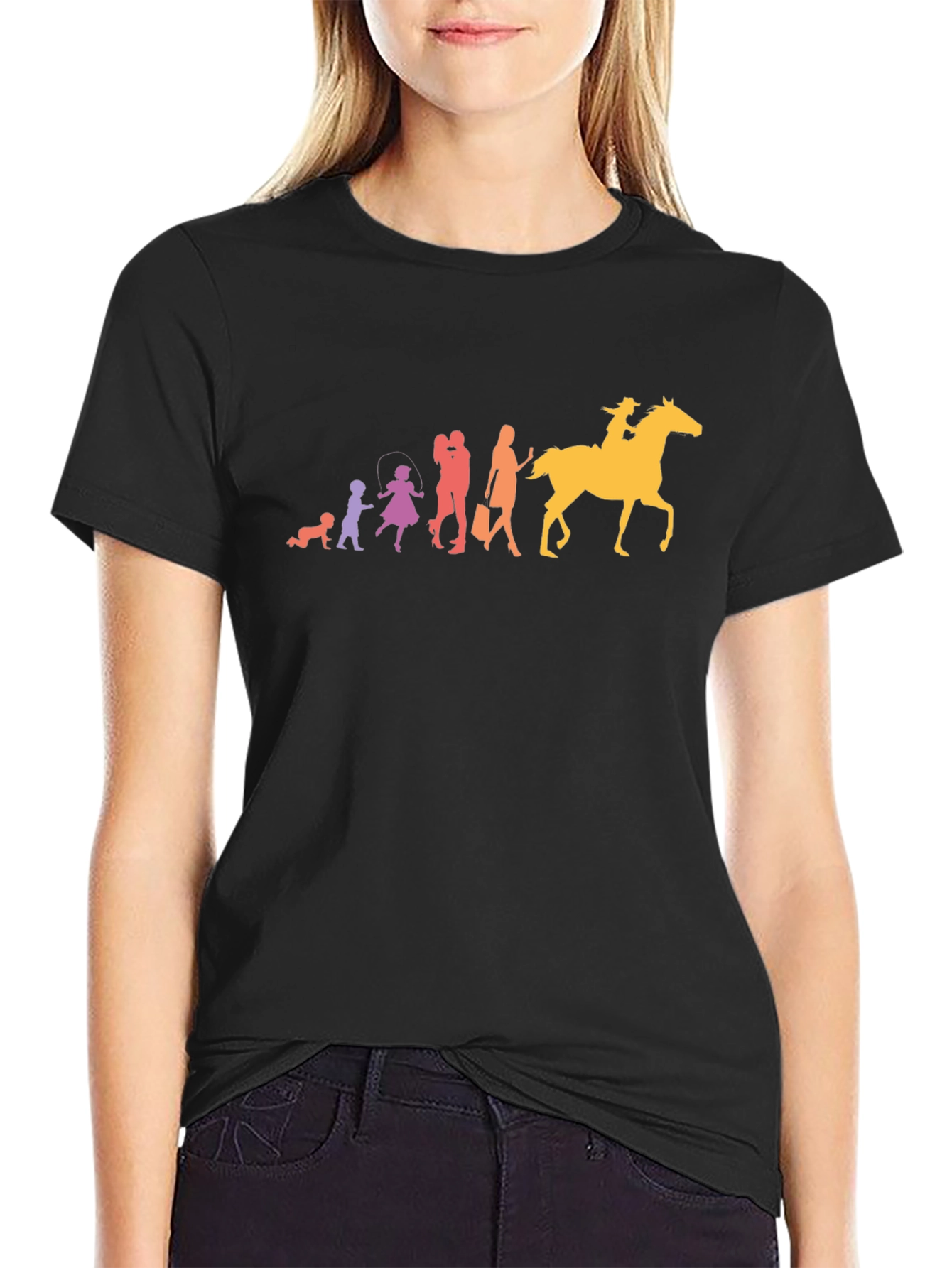 Evolution of Cowgirl - Black Graphic Tee
