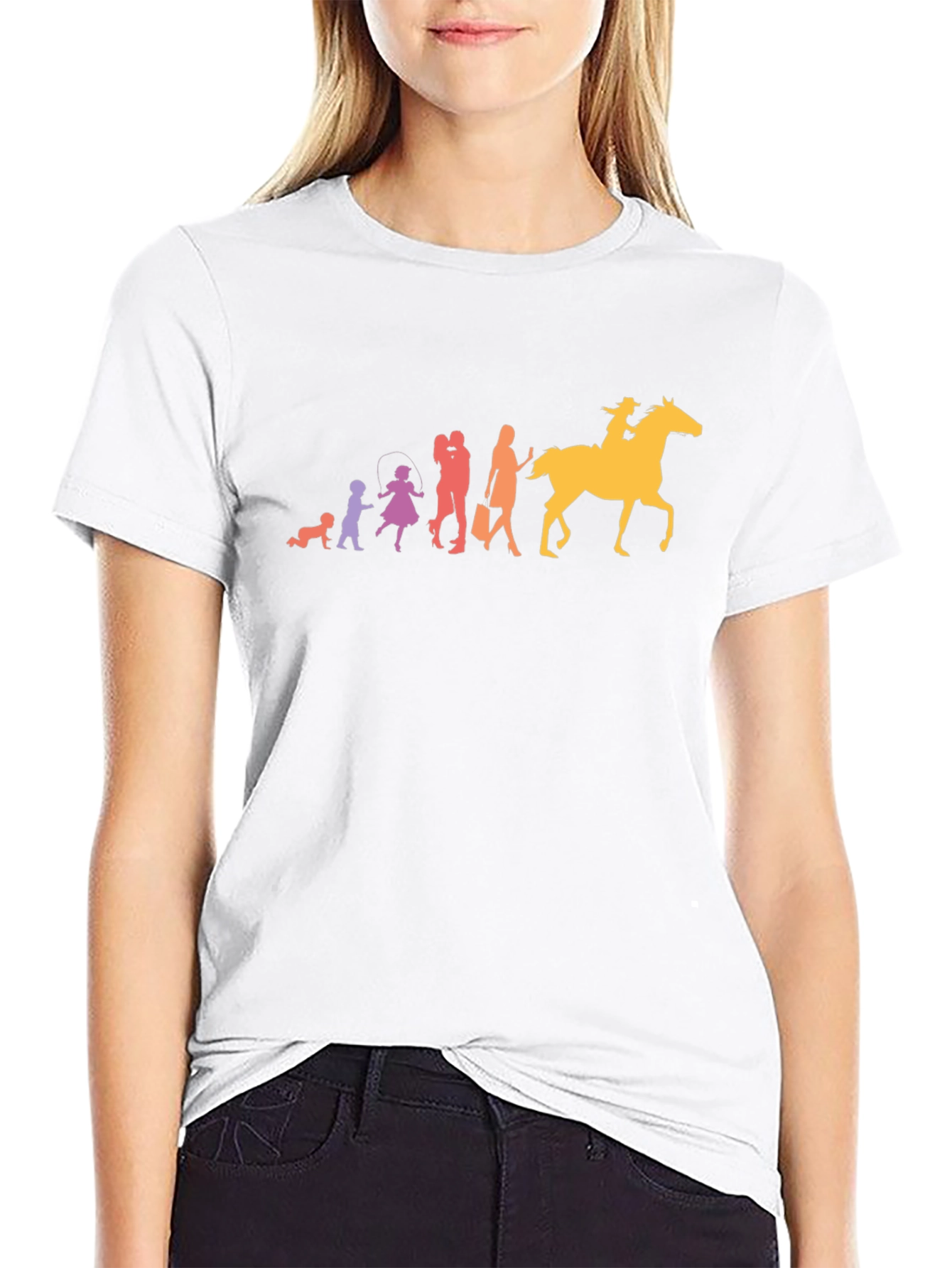 Evolution of Cowgirl - Black Graphic Tee