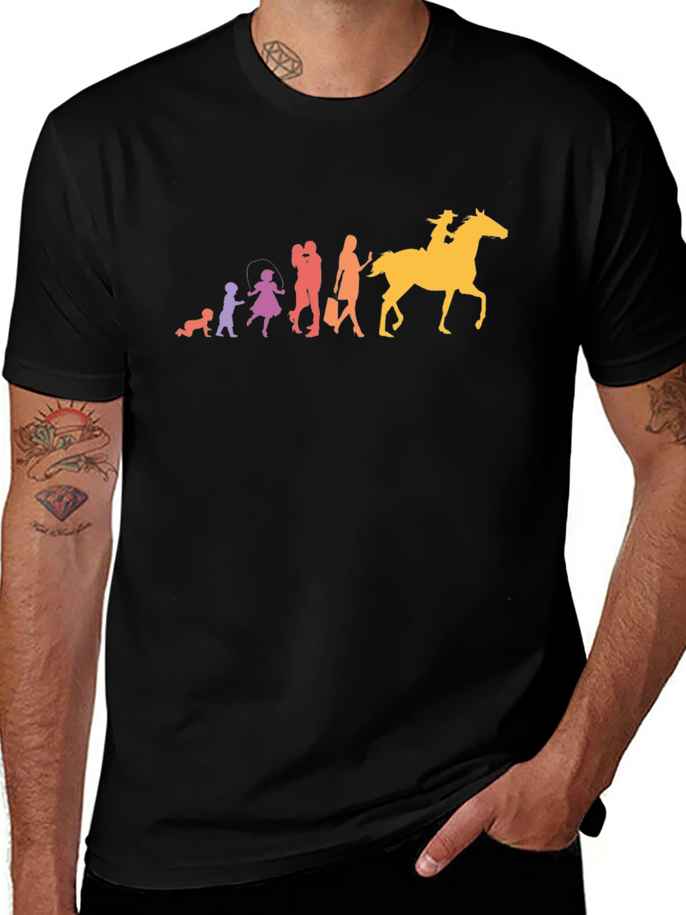 Evolution of Cowgirl - Black Graphic Tee