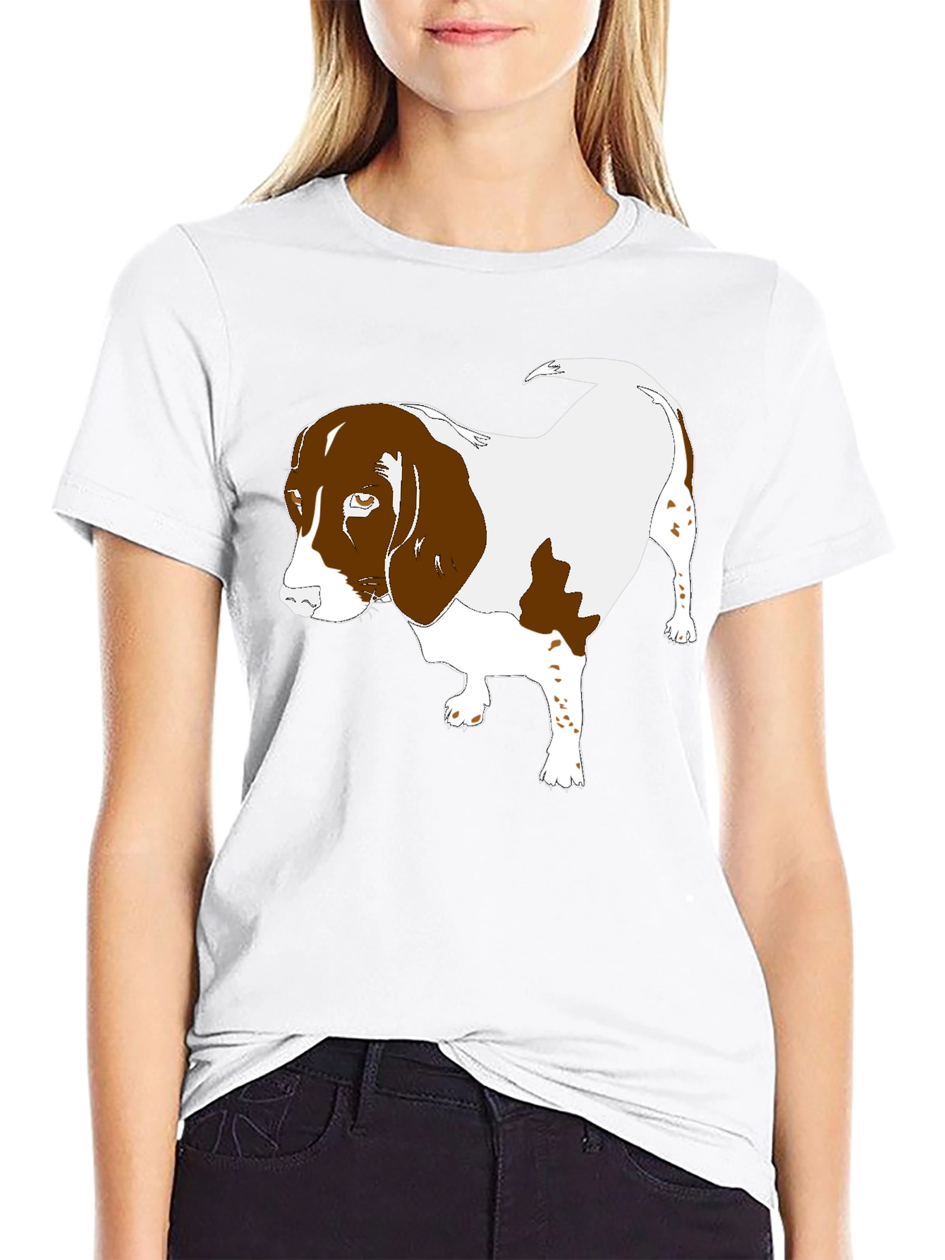 Dog Graphic T-Shirt Black Casual Tee