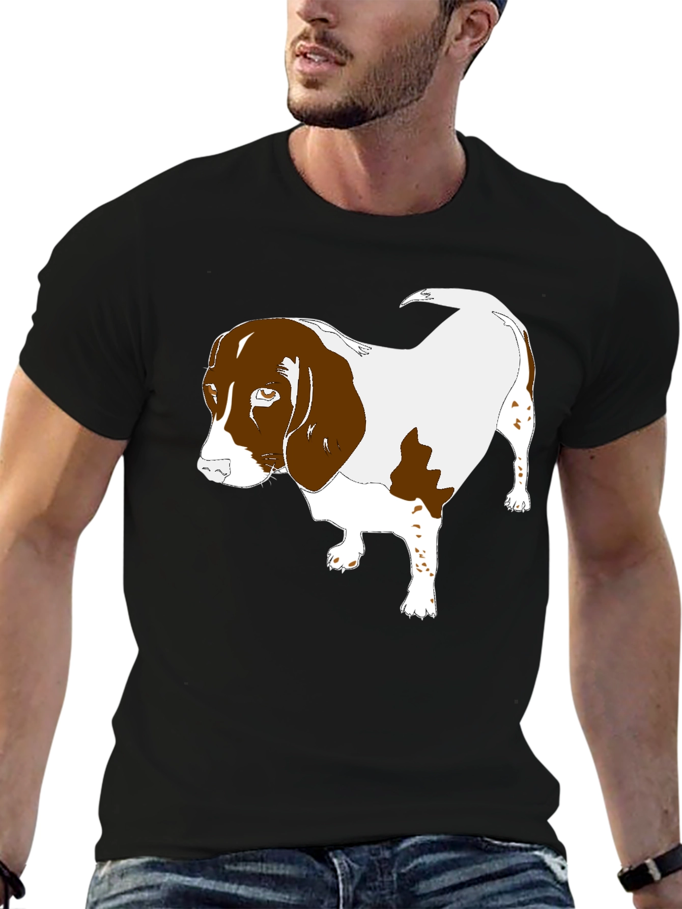 Dog Graphic T-Shirt Black Casual Tee