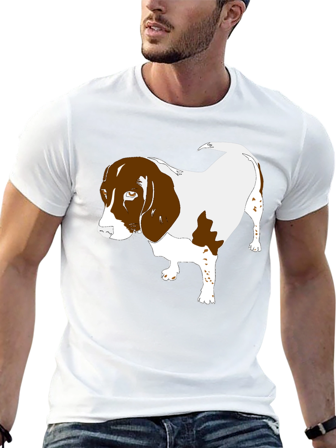 Dog Graphic T-Shirt Black Casual Tee