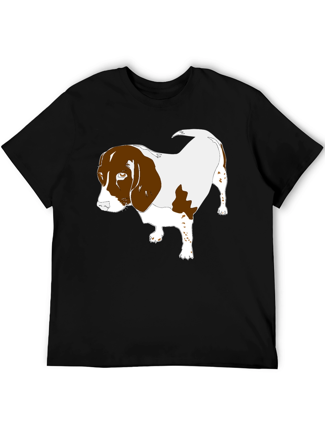 Dog Graphic T-Shirt Black Casual Tee