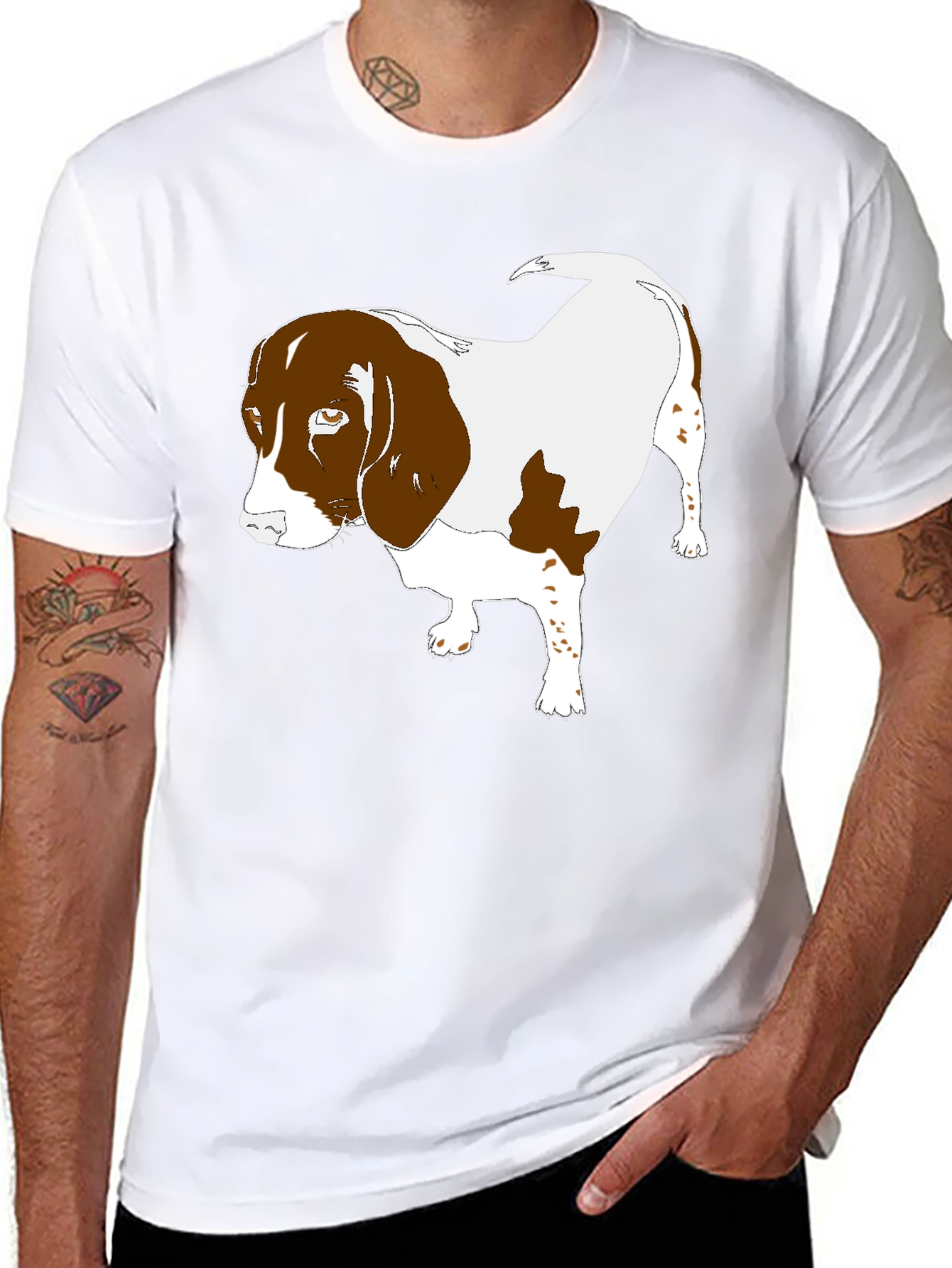 Dog Graphic T-Shirt Black Casual Tee