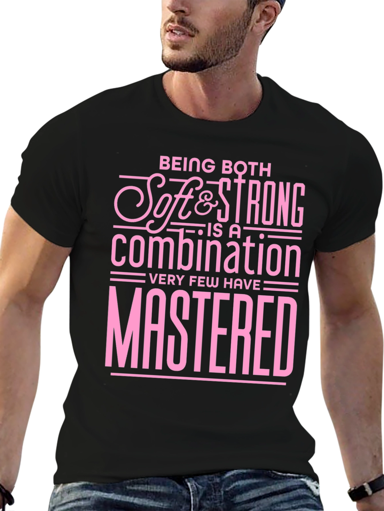 Soft & Strong Graphic Tee - Black Cotton Blend