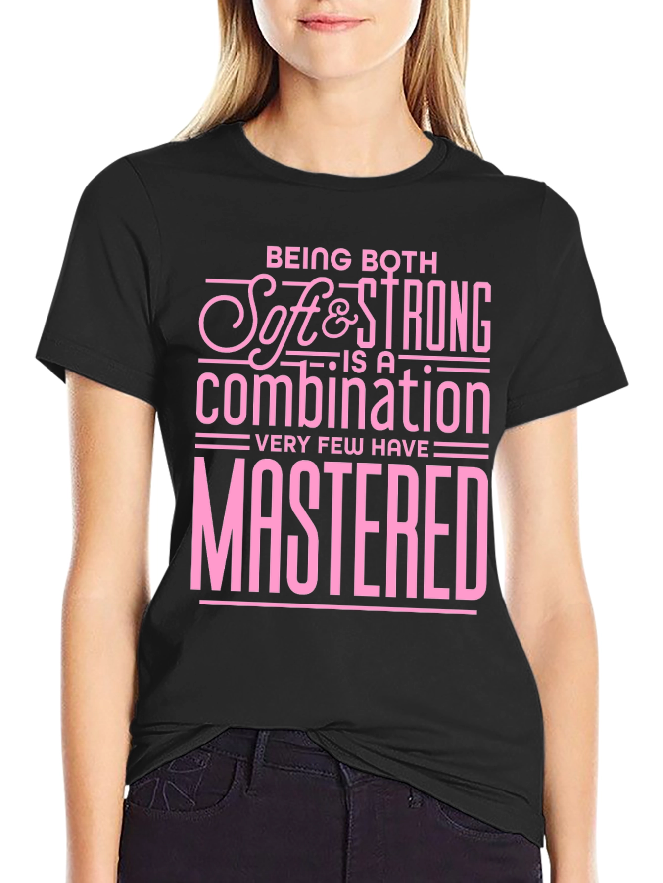 Soft & Strong Graphic Tee - Black Cotton Blend