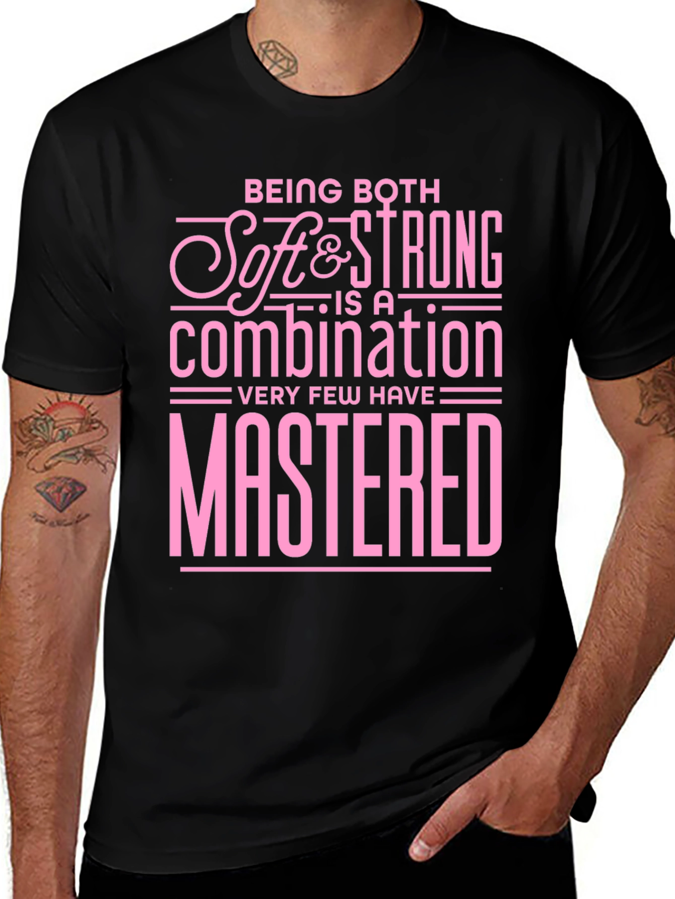 Soft & Strong Graphic Tee - Black Cotton Blend