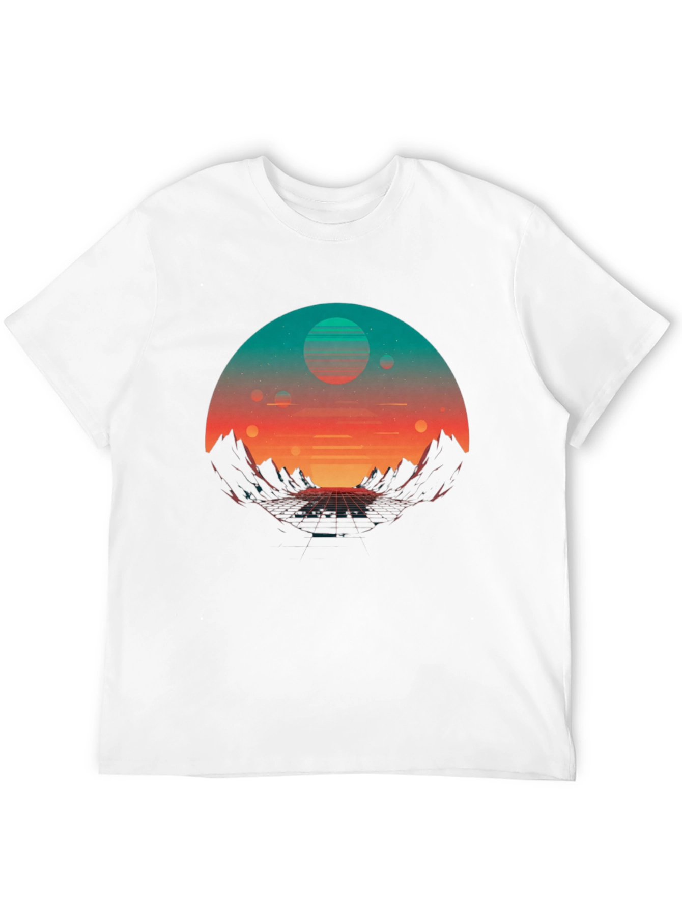 Retro Sunset Graphic Tee - Synthwave Style