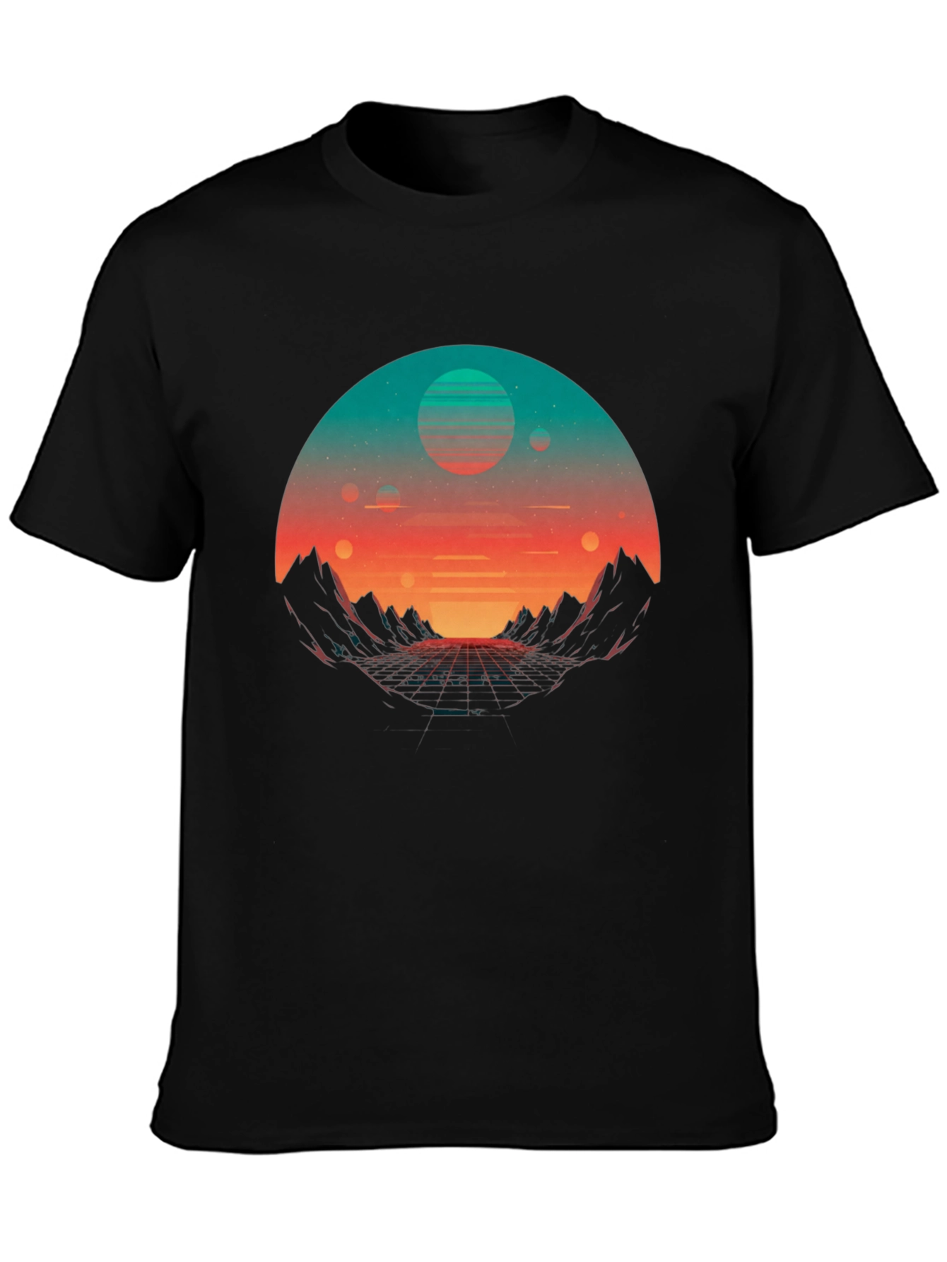 Retro Sunset Graphic Tee - Synthwave Style