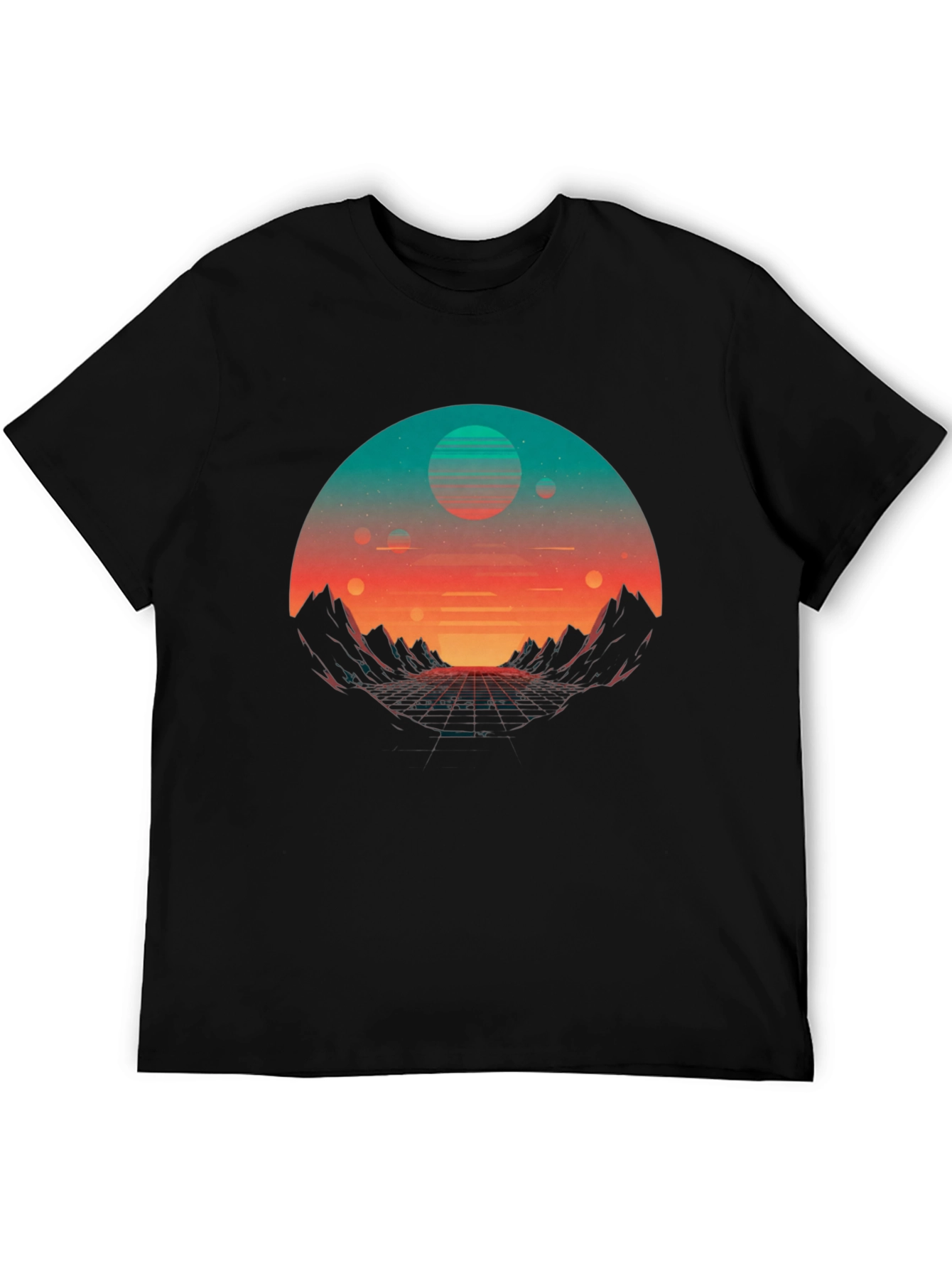 Retro Sunset Graphic Tee - Synthwave Style