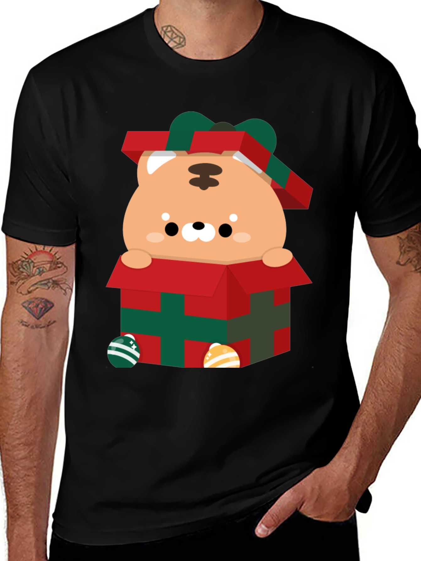 Festive Gift Box Tiger Graphic Tee