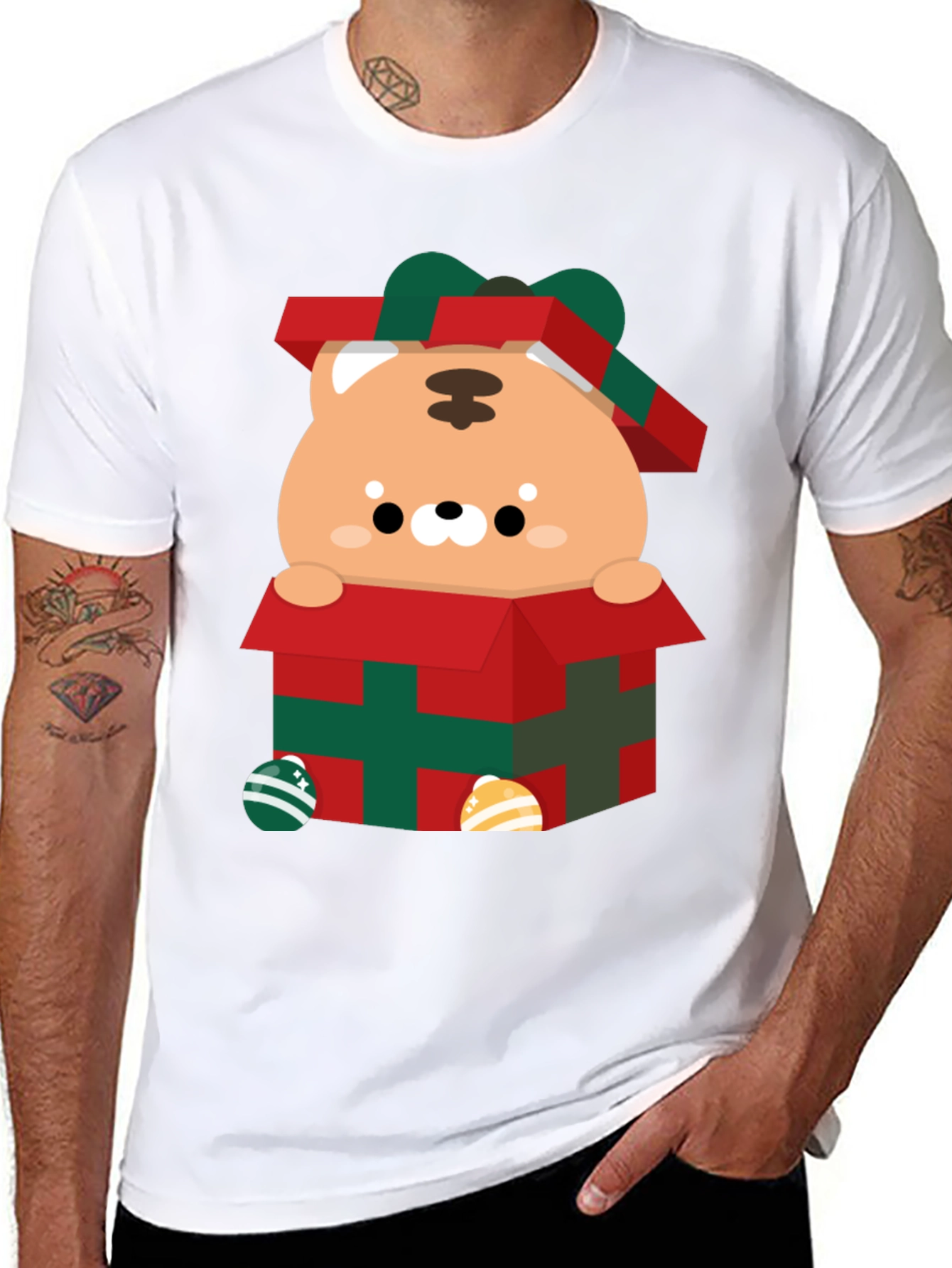 Festive Gift Box Tiger Graphic Tee