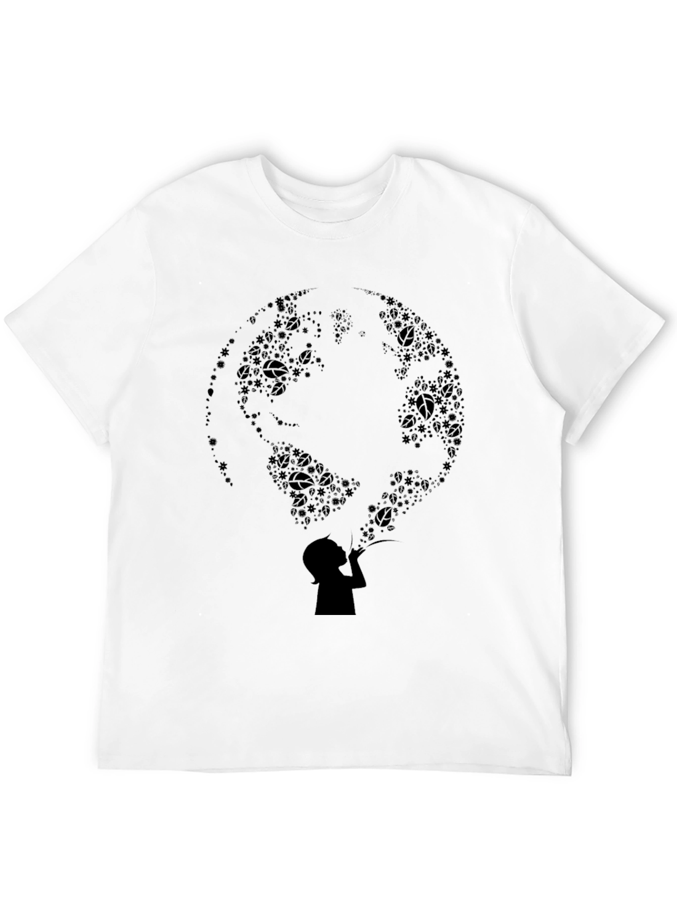 Silhouette Earth Bubble Tee - Black Graphic T-Shirt