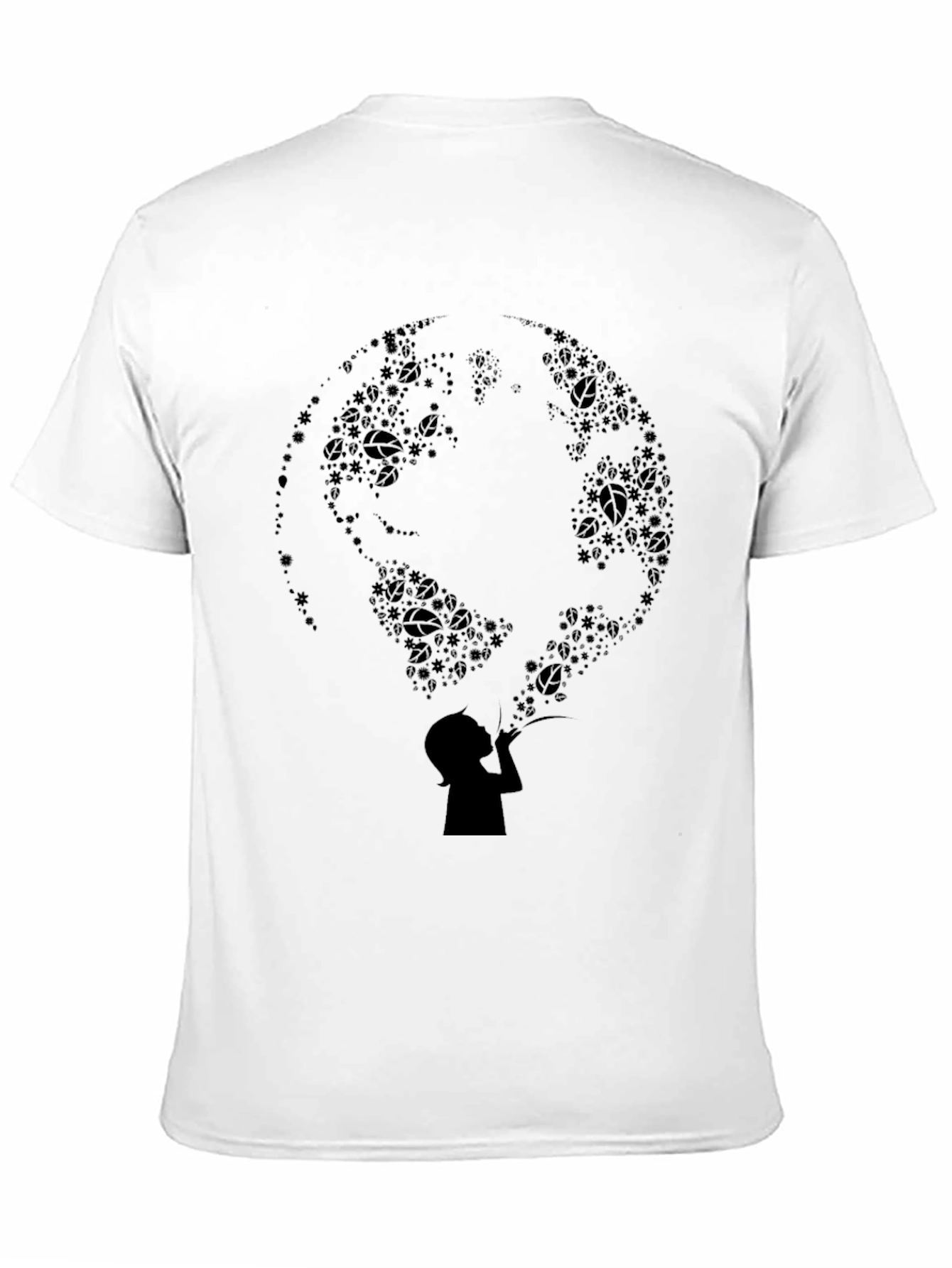Silhouette Earth Bubble Tee - Black Graphic T-Shirt