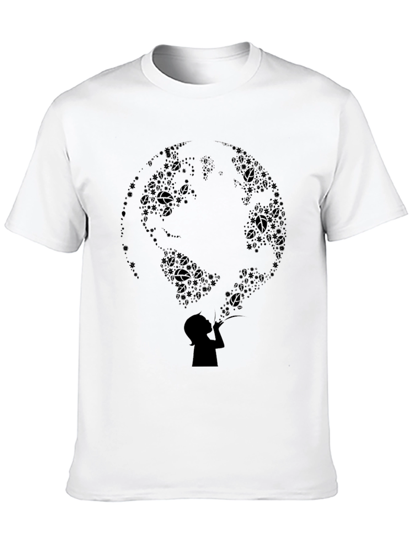 Silhouette Earth Bubble Tee - Black Graphic T-Shirt