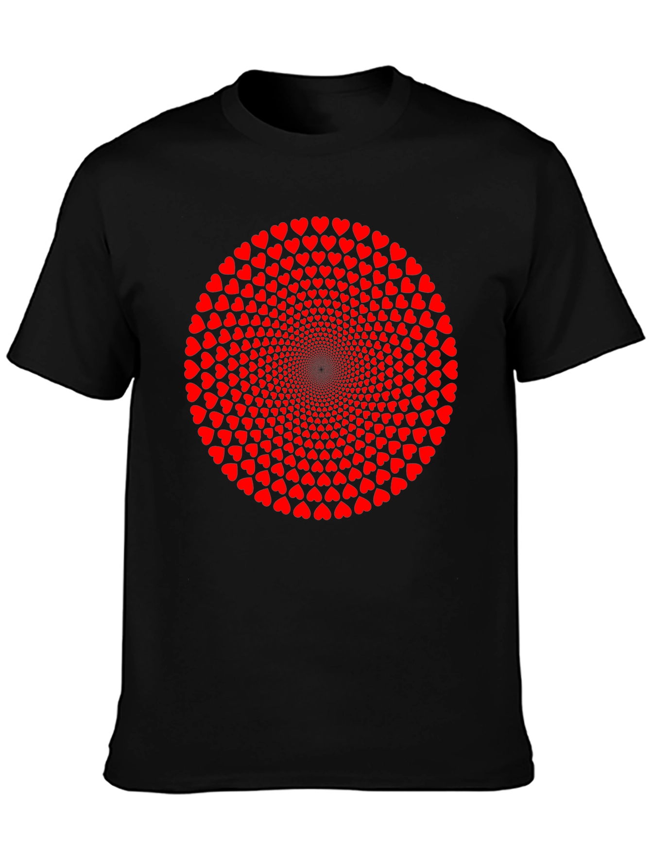 Heart Circle Graphic T-Shirt - Black