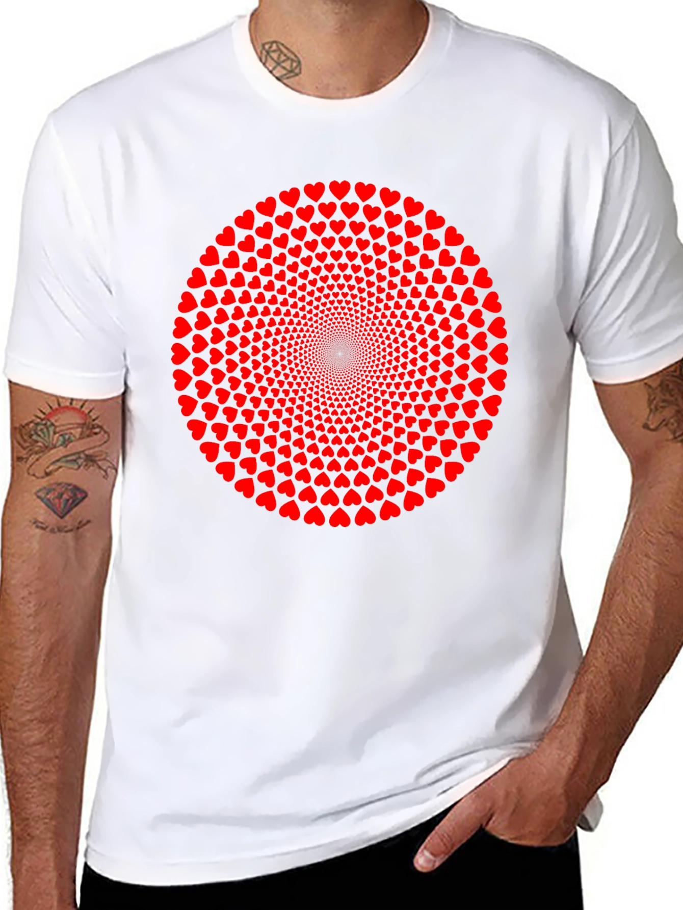 Heart Circle Graphic T-Shirt - Black