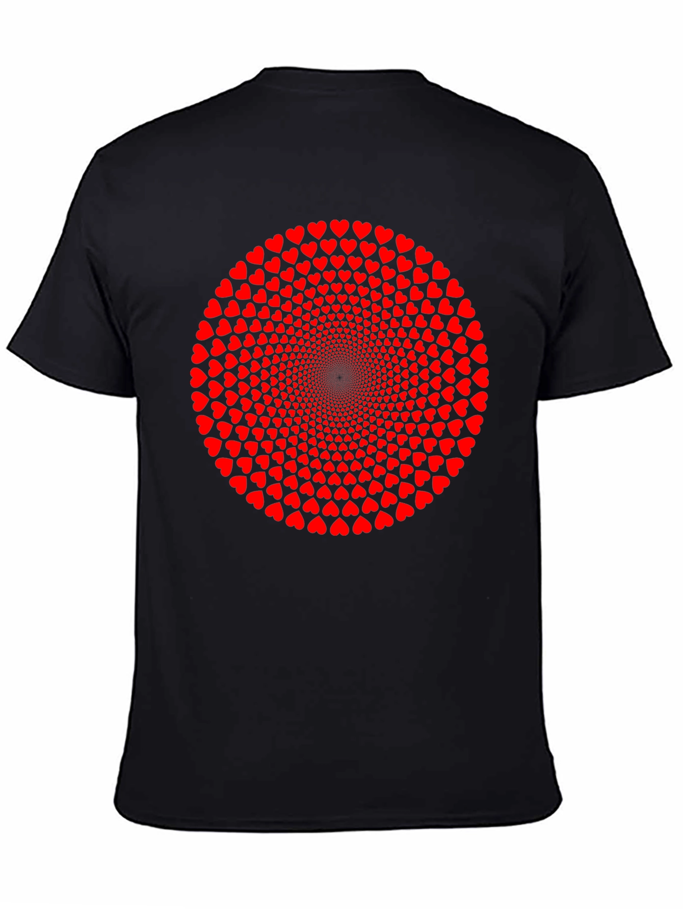 Heart Circle Graphic T-Shirt - Black