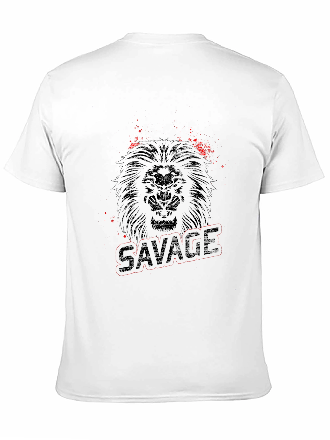 Savage Lion Graphic Print Black T-Shirt