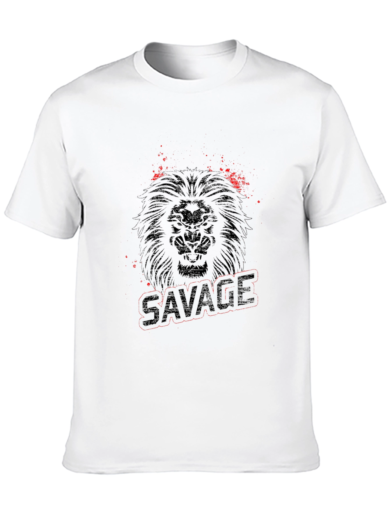Savage Lion Graphic Print Black T-Shirt