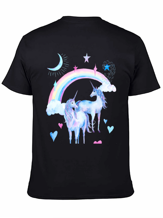 Unicorn Rainbow Black T-Shirt