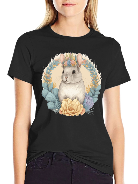 Chinchilla Floral Wreath Graphic Tee