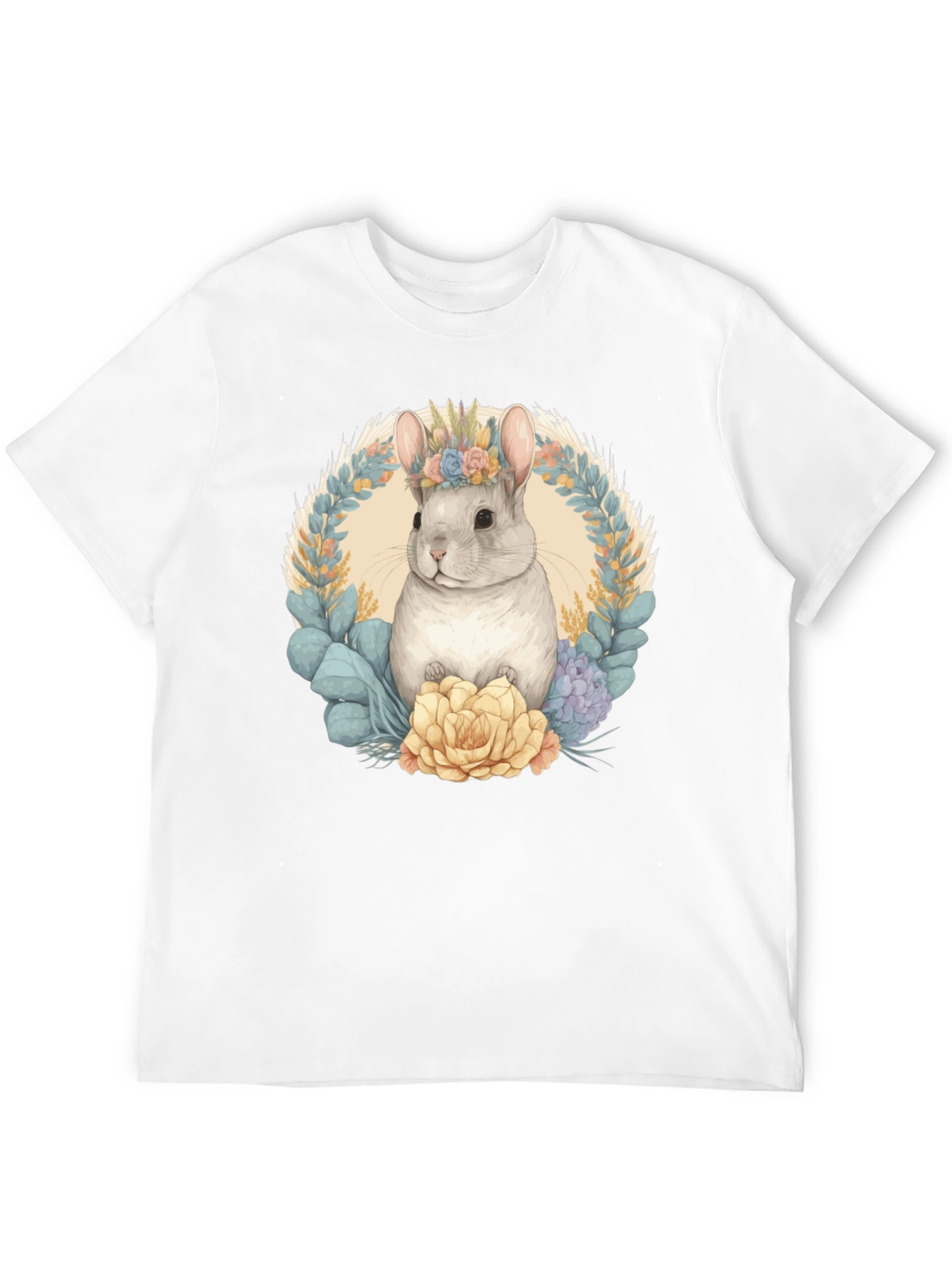 Chinchilla Floral Wreath Graphic Tee