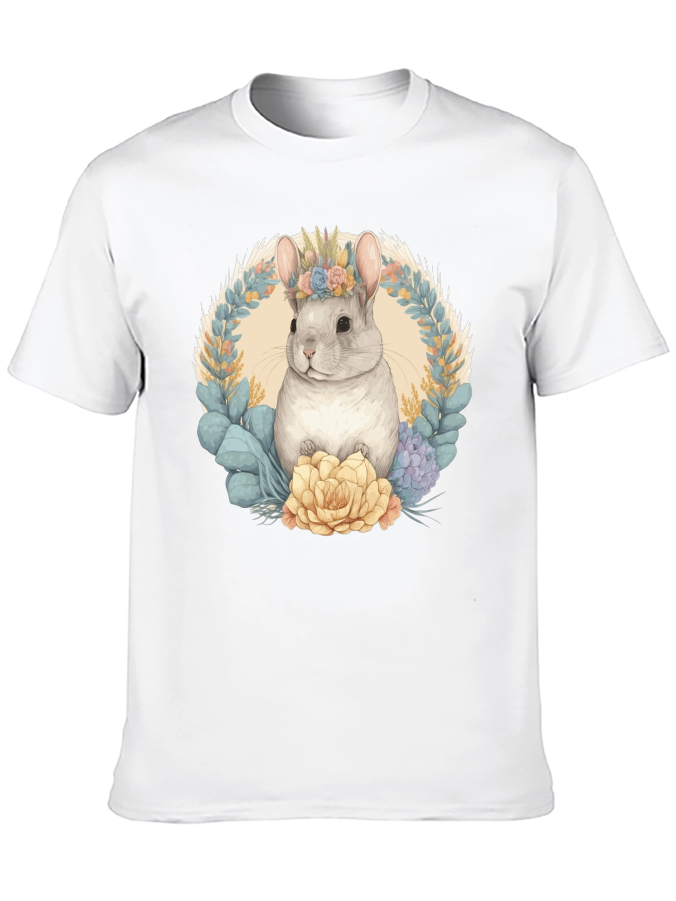 Chinchilla Floral Wreath Graphic Tee