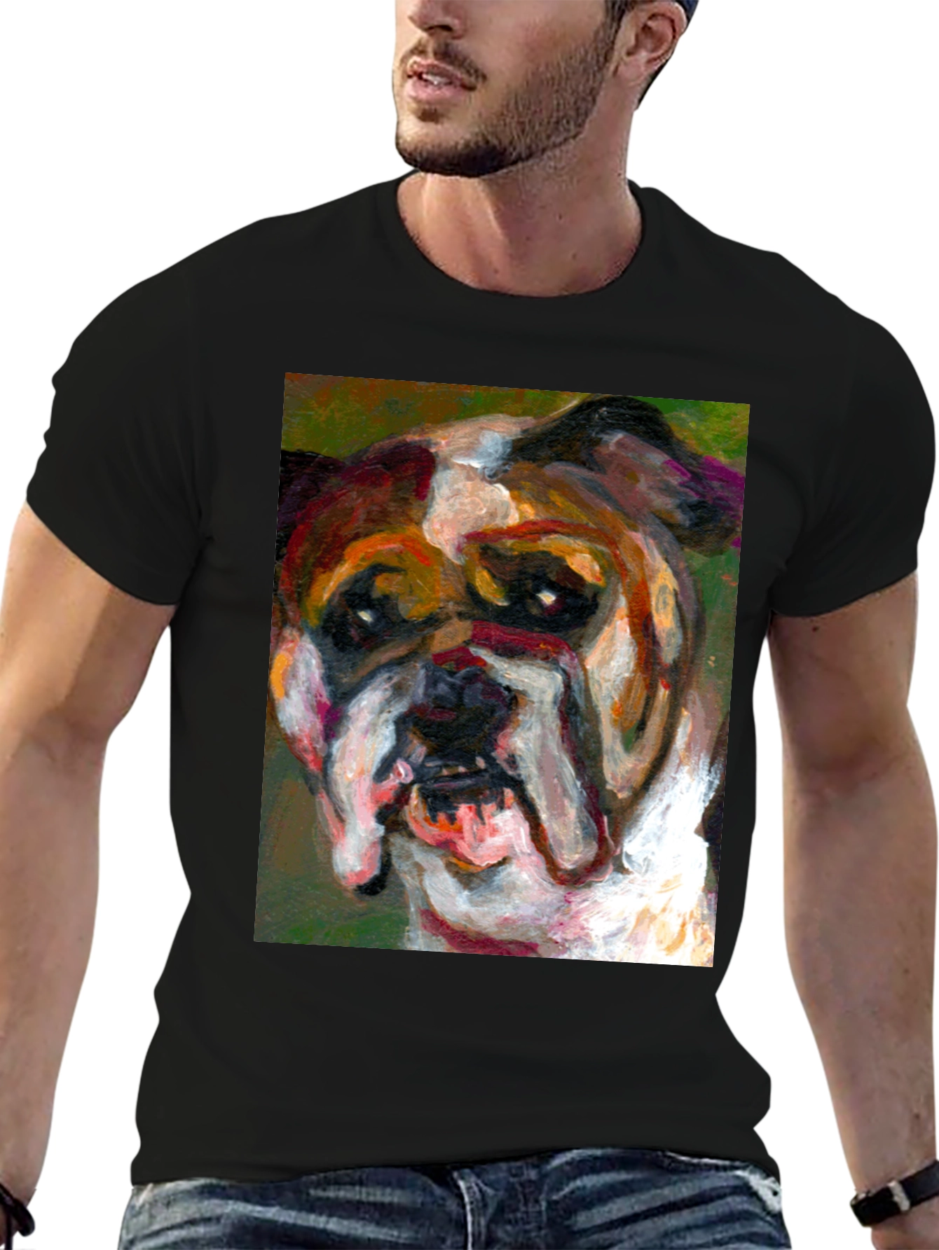 Bulldog Art Print T-Shirt