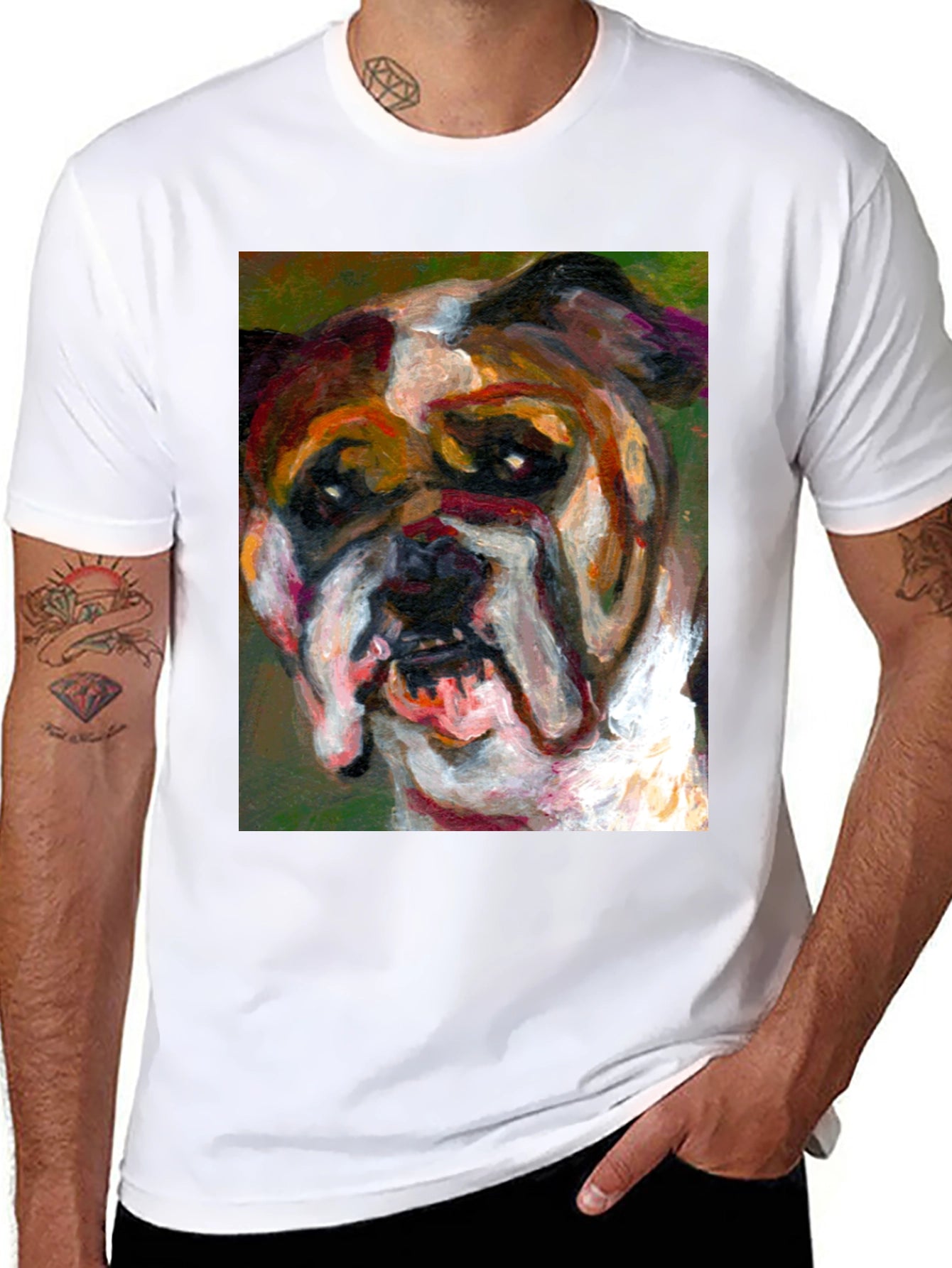 Bulldog Art Print T-Shirt