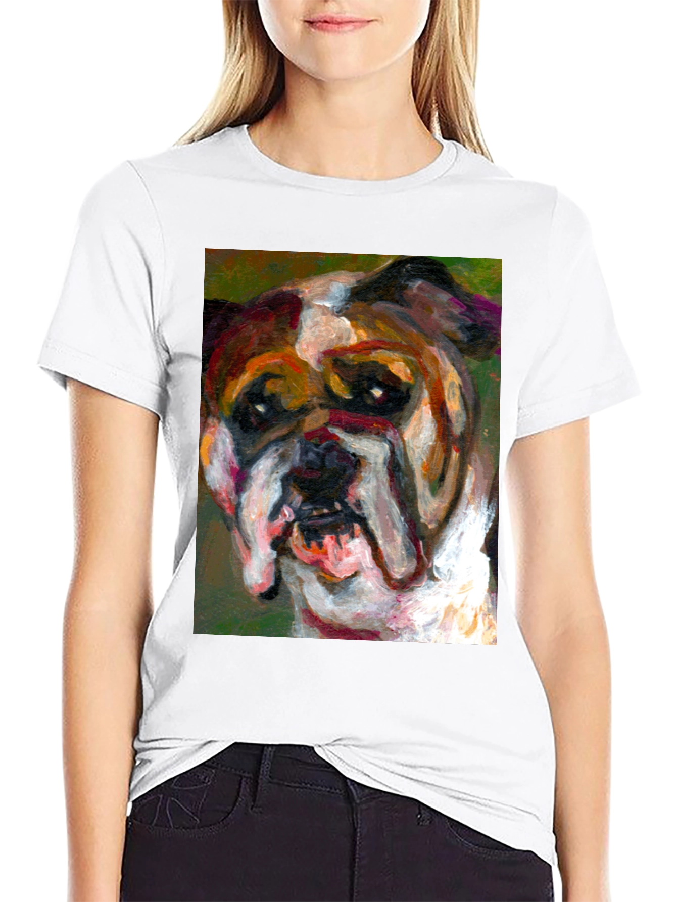 Bulldog Art Print T-Shirt