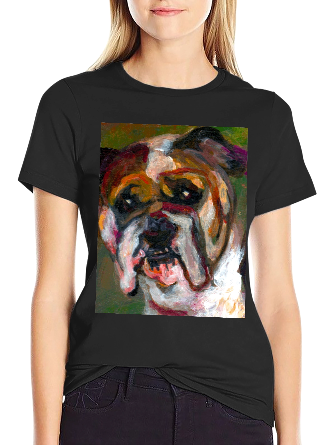 Bulldog Art Print T-Shirt