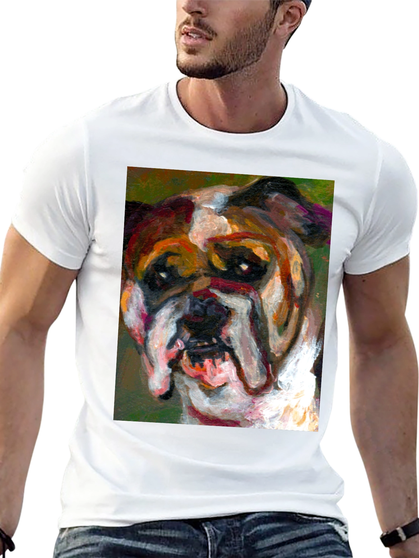 Bulldog Art Print T-Shirt