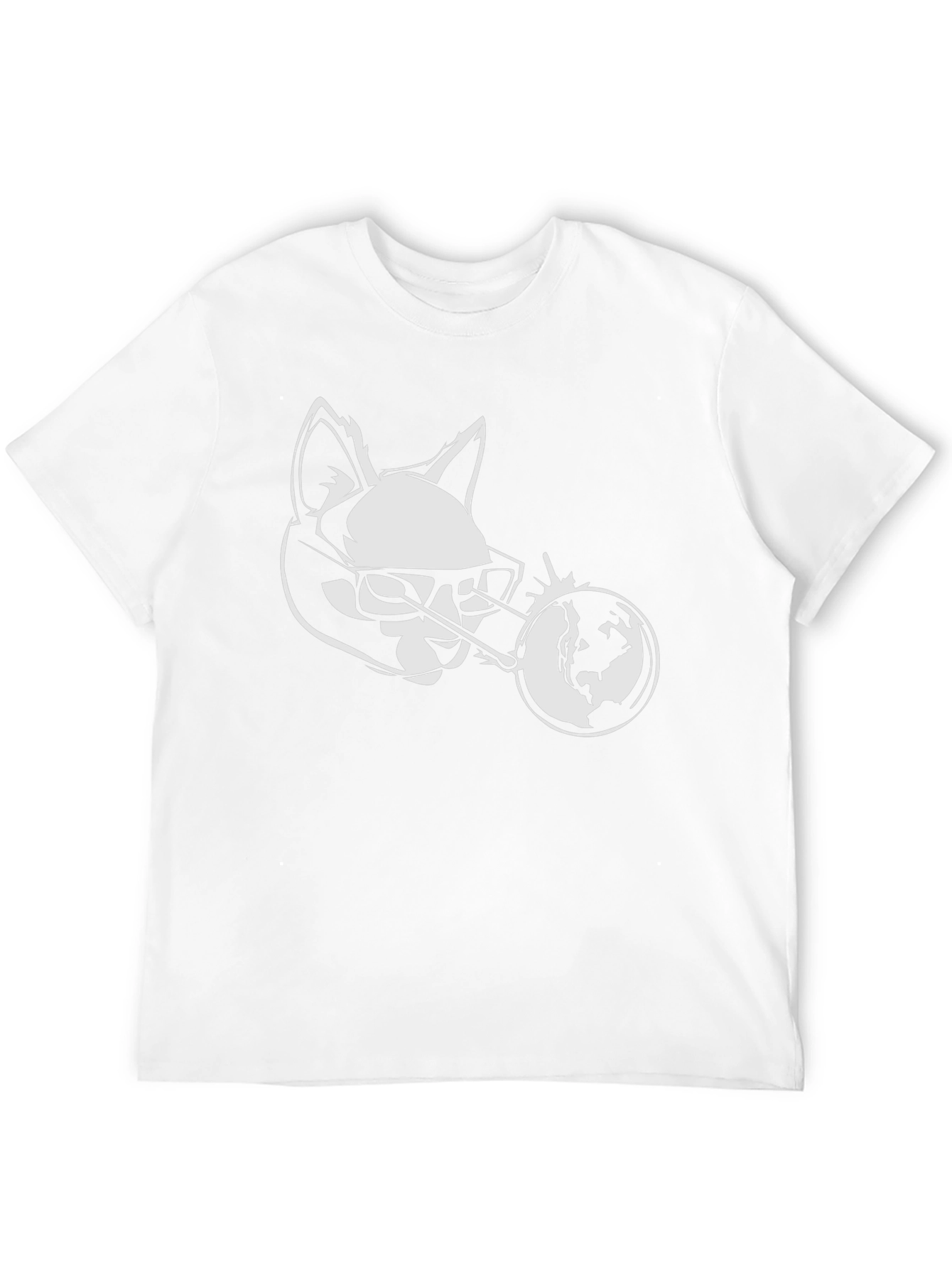Cool Cat Globe Graphic Black T-Shirt