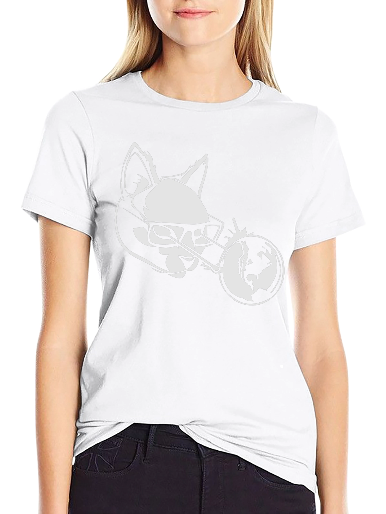 Cool Cat Globe Graphic Black T-Shirt