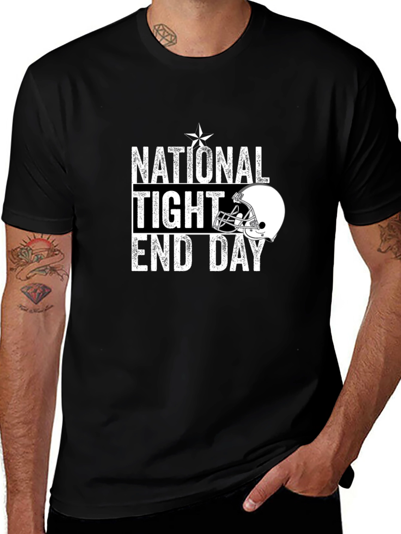 National Tight End Day T-Shirt Football Helmet Tee