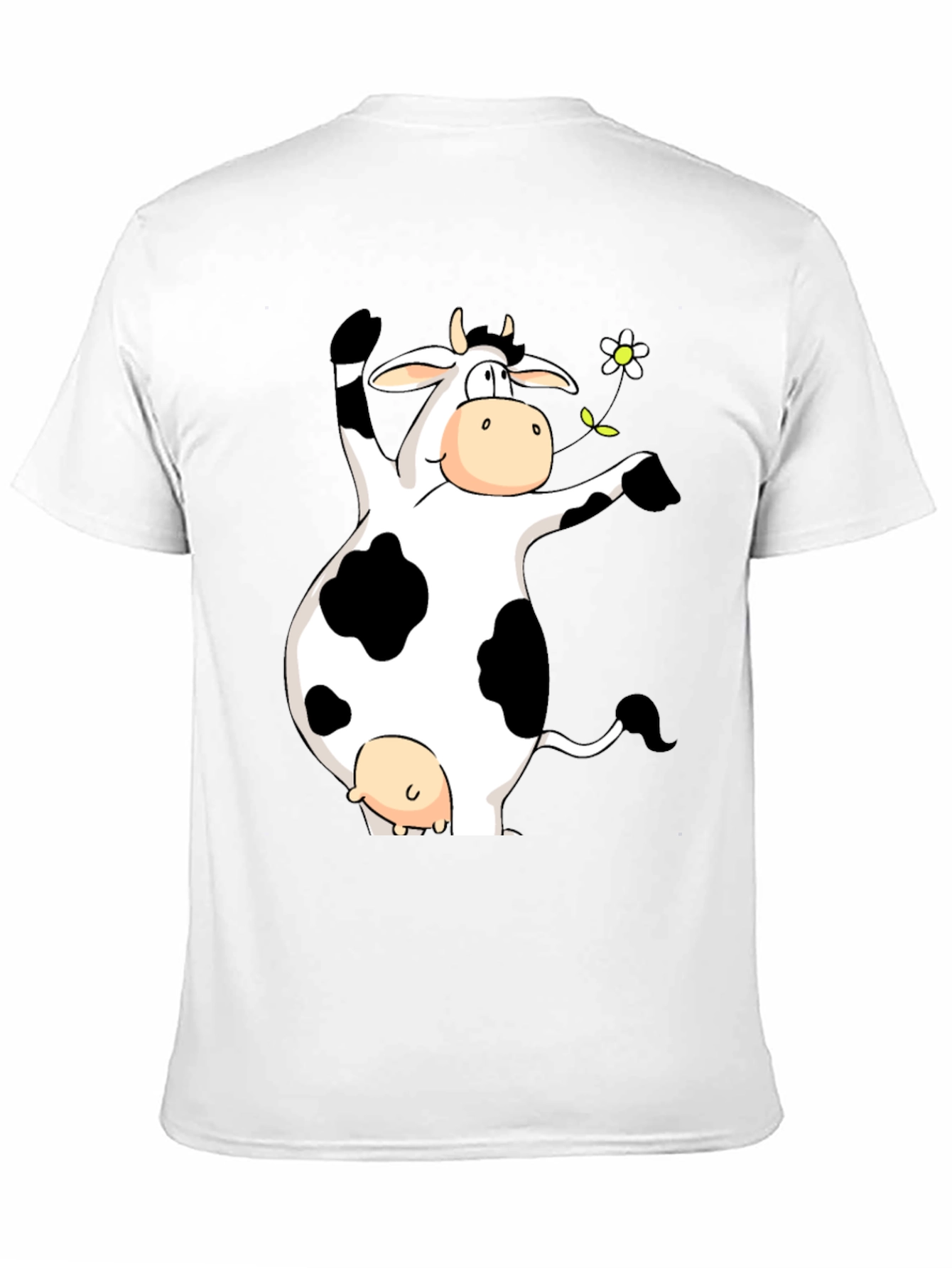 Funny Cow Graphic Print Black T-Shirt