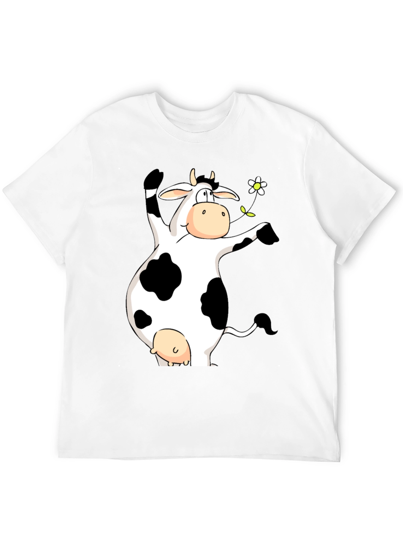Funny Cow Graphic Print Black T-Shirt