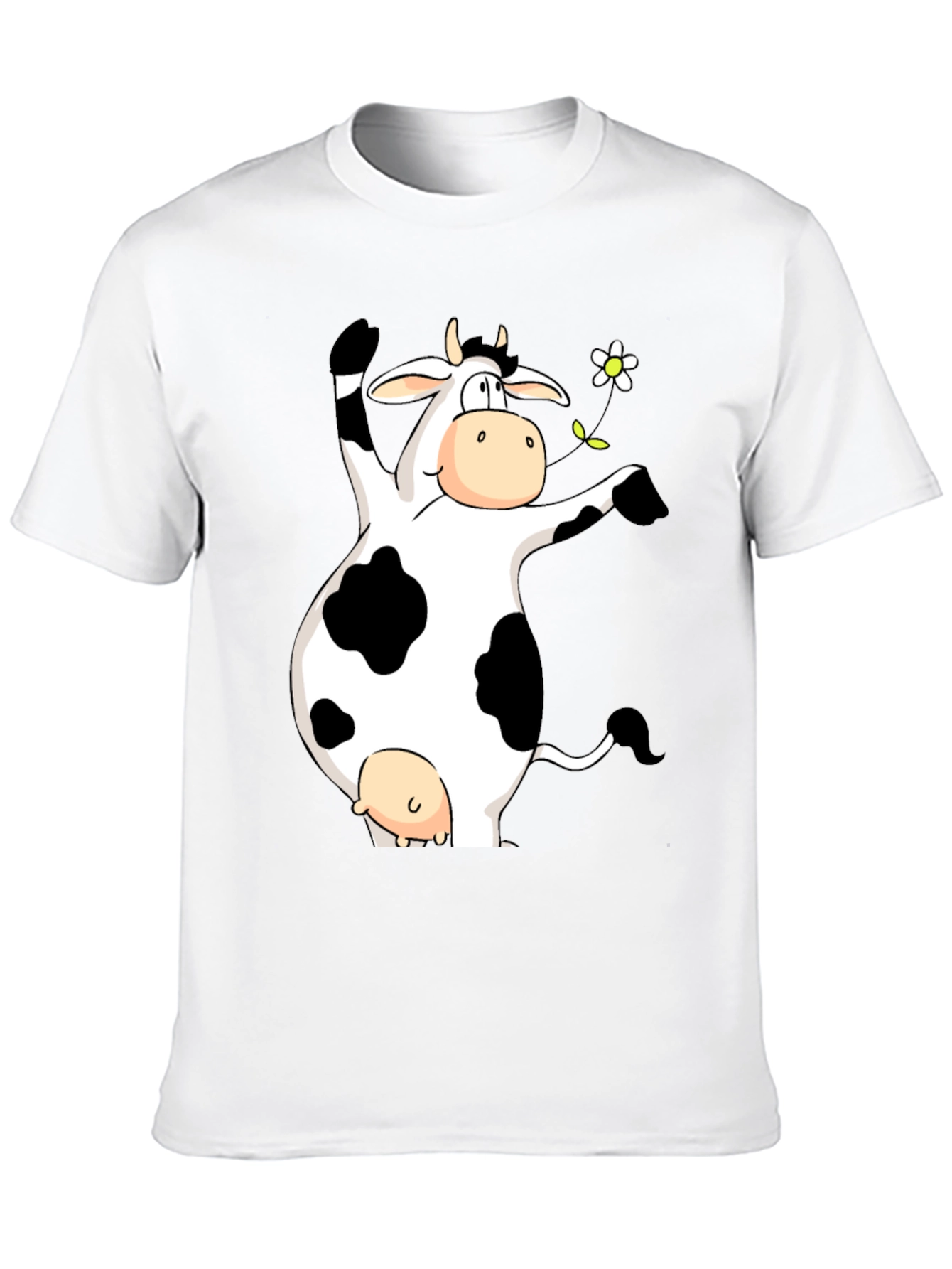 Funny Cow Graphic Print Black T-Shirt