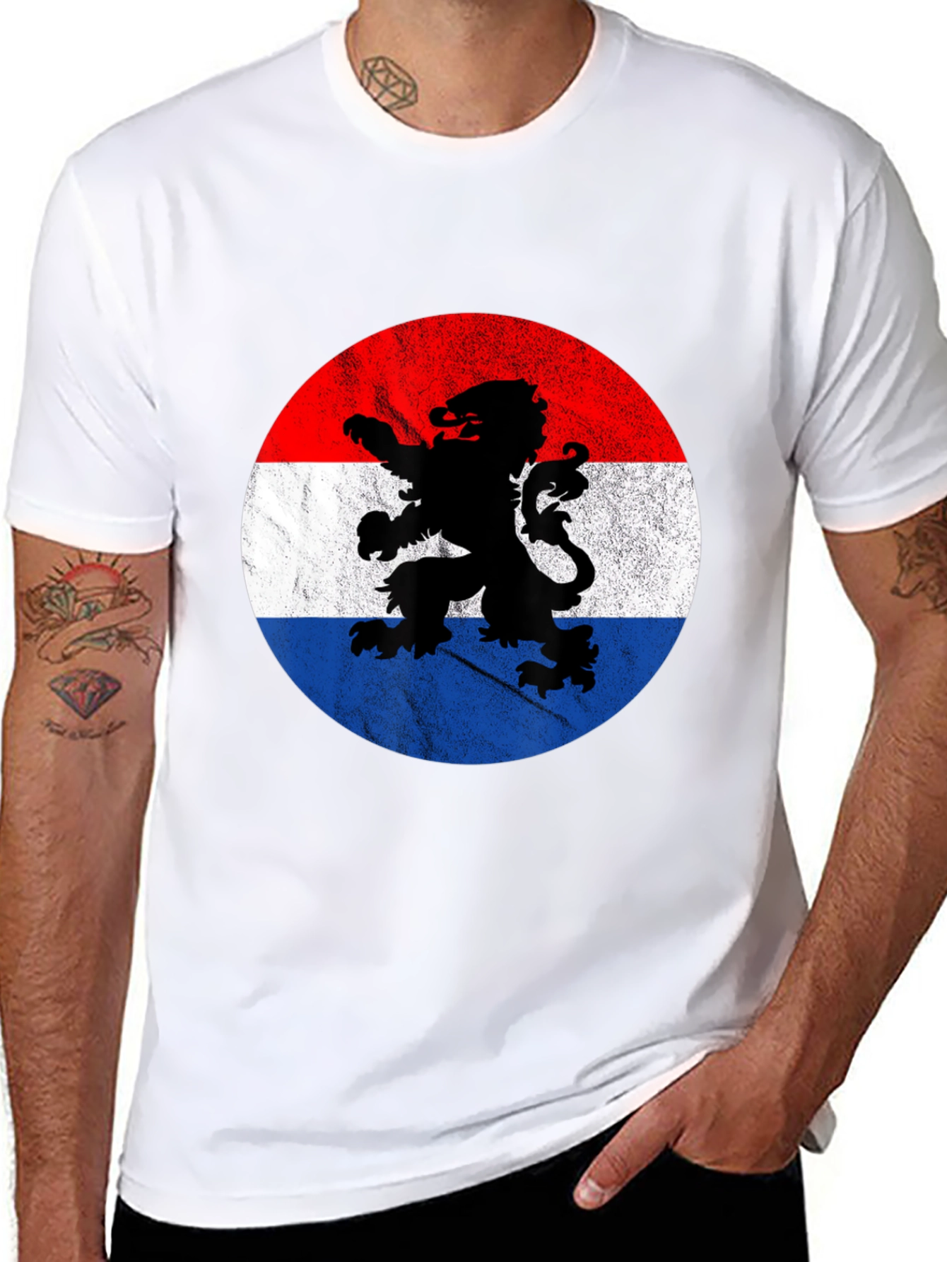 Netherlands Flag Lion Graphic T-Shirt