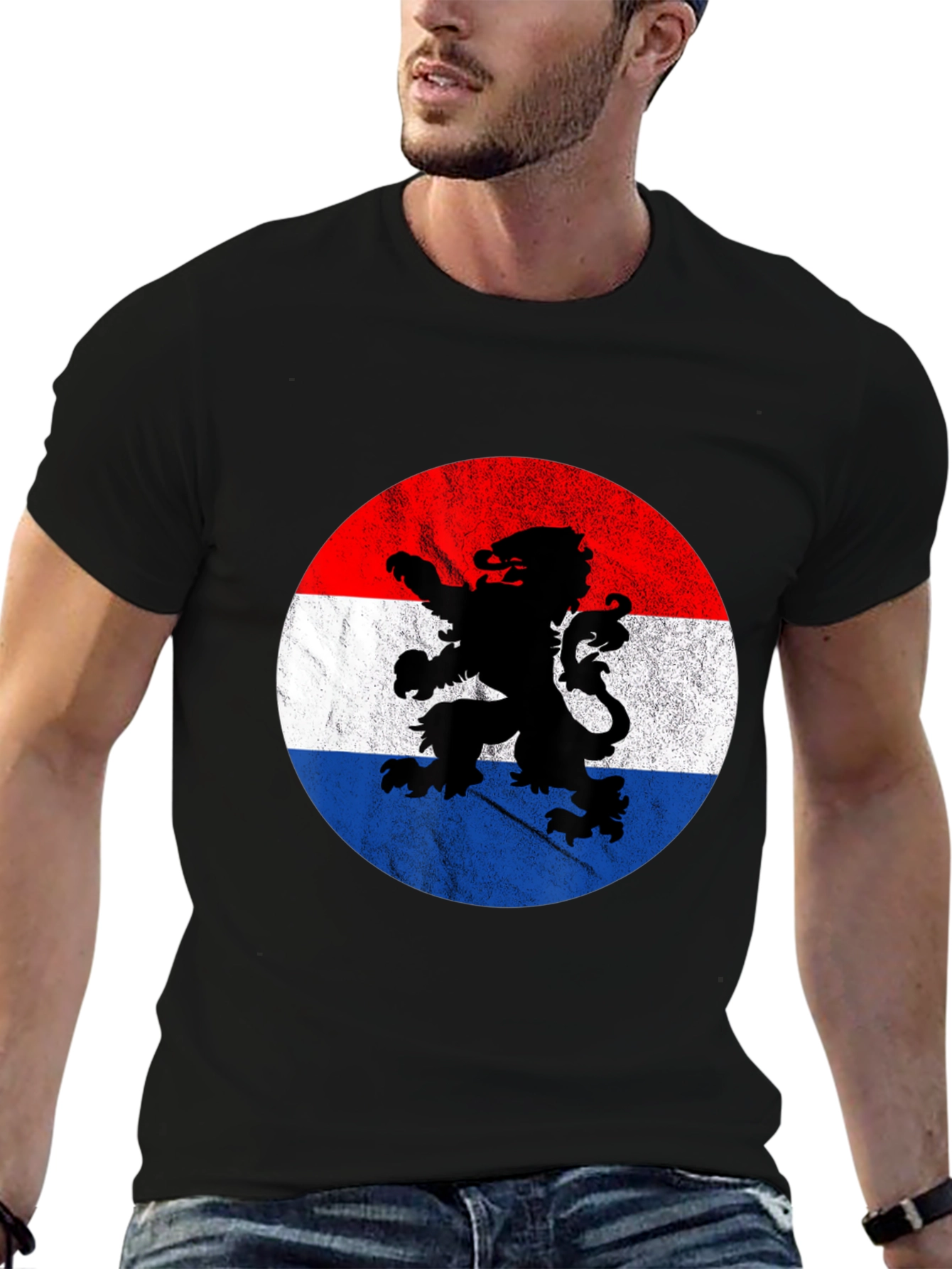Netherlands Flag Lion Graphic T-Shirt