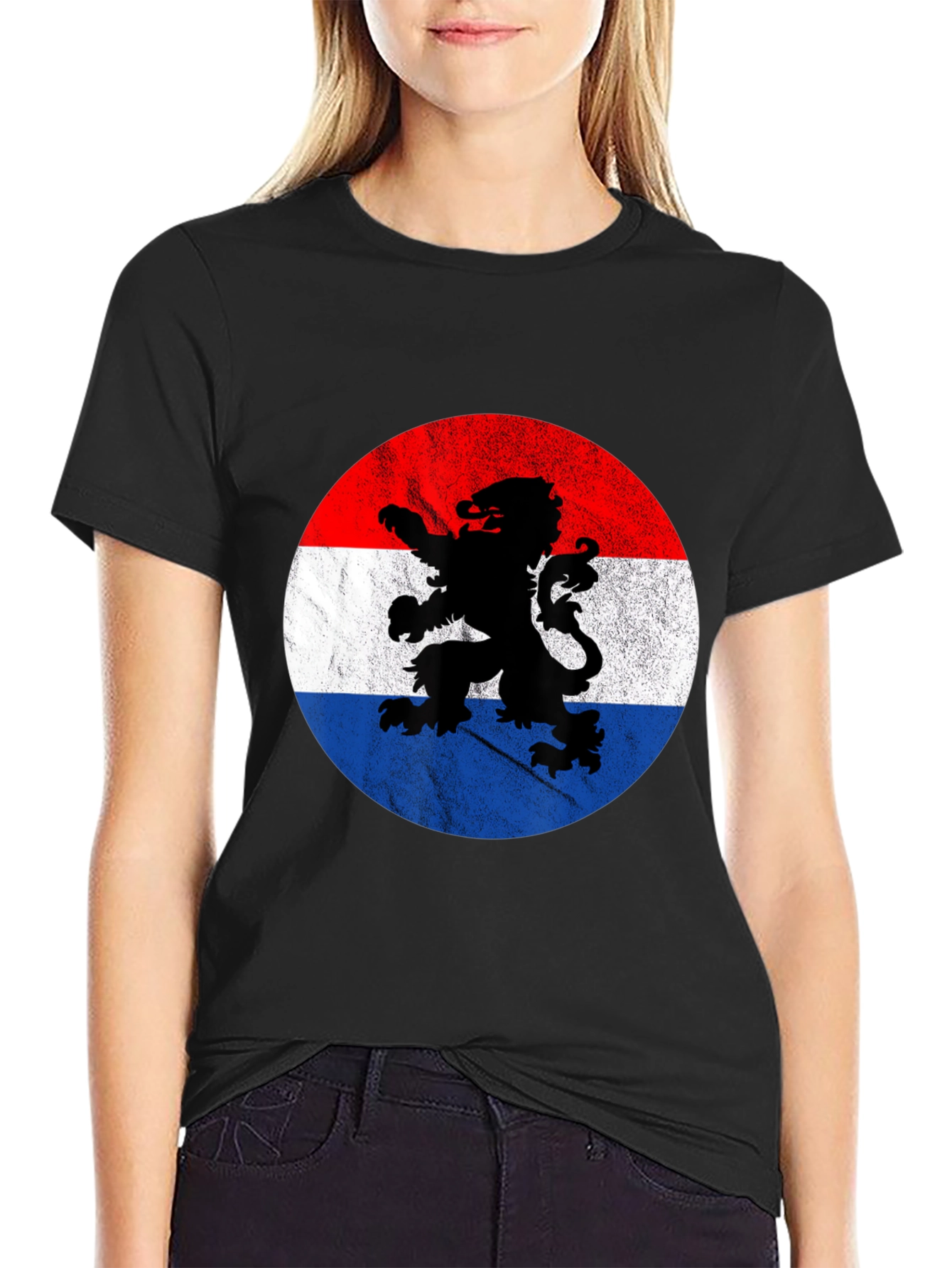 Netherlands Flag Lion Graphic T-Shirt