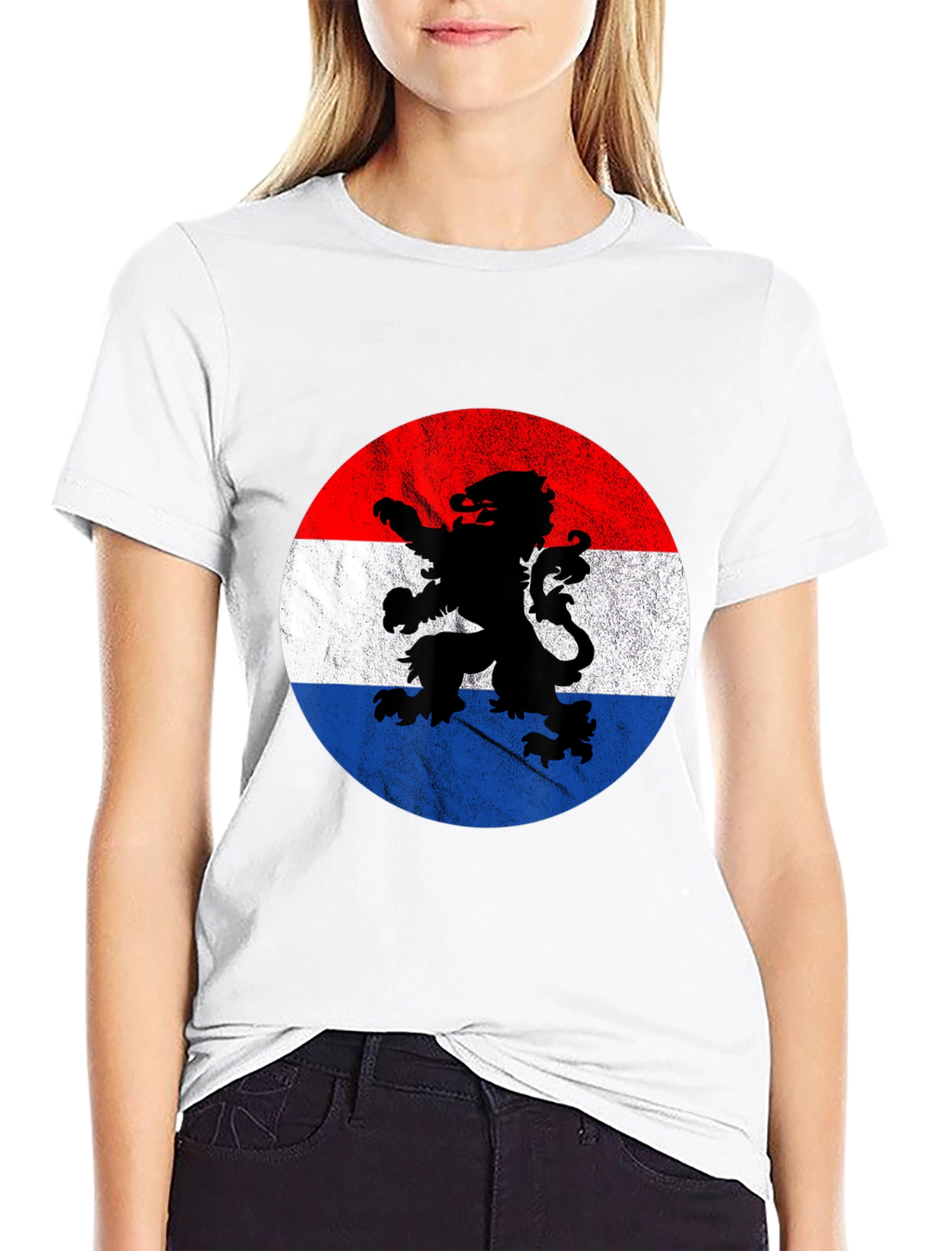 Netherlands Flag Lion Graphic T-Shirt